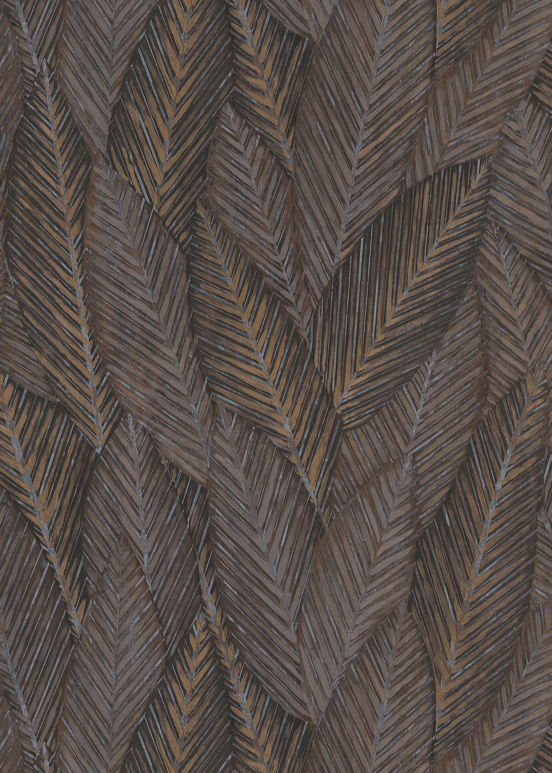 Vliestapete Palmblattmotiv anthrazit Erismann 1039111 Vliestapete Palmblattmotiv anthrazit Erismann 1039111