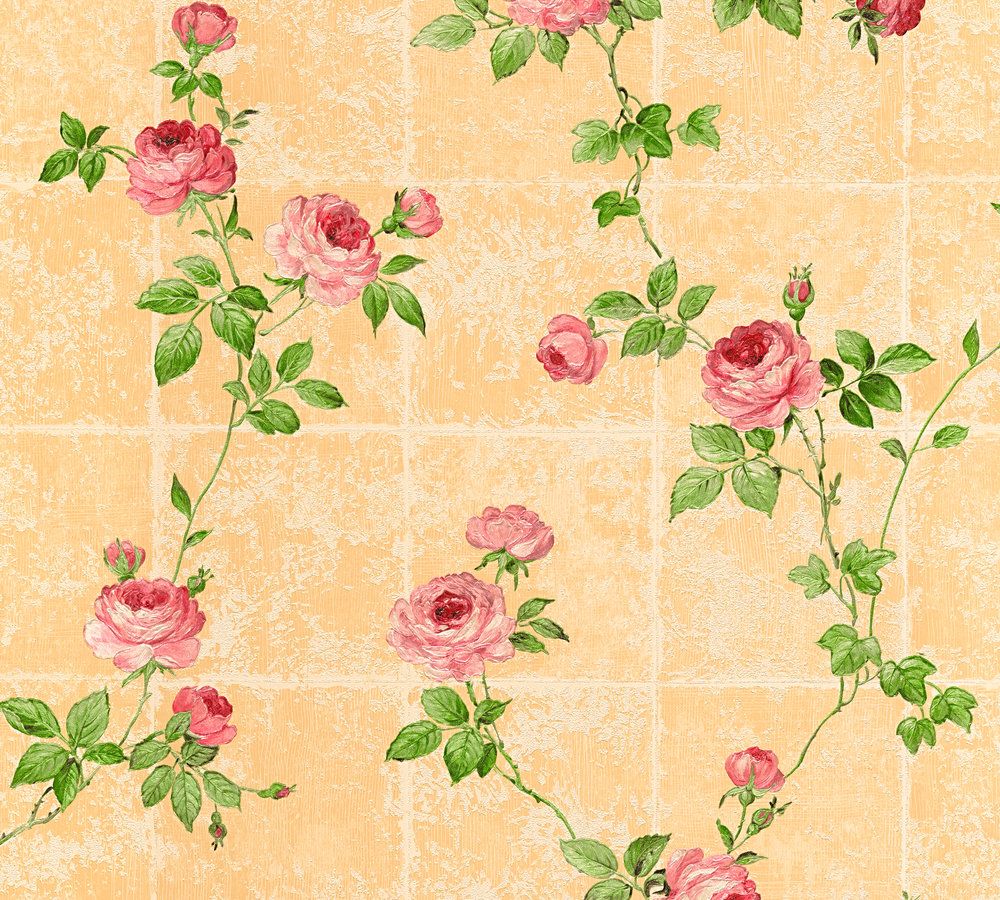 A.S. Création Château 5, Florale Tapete, rosa, grün 345016