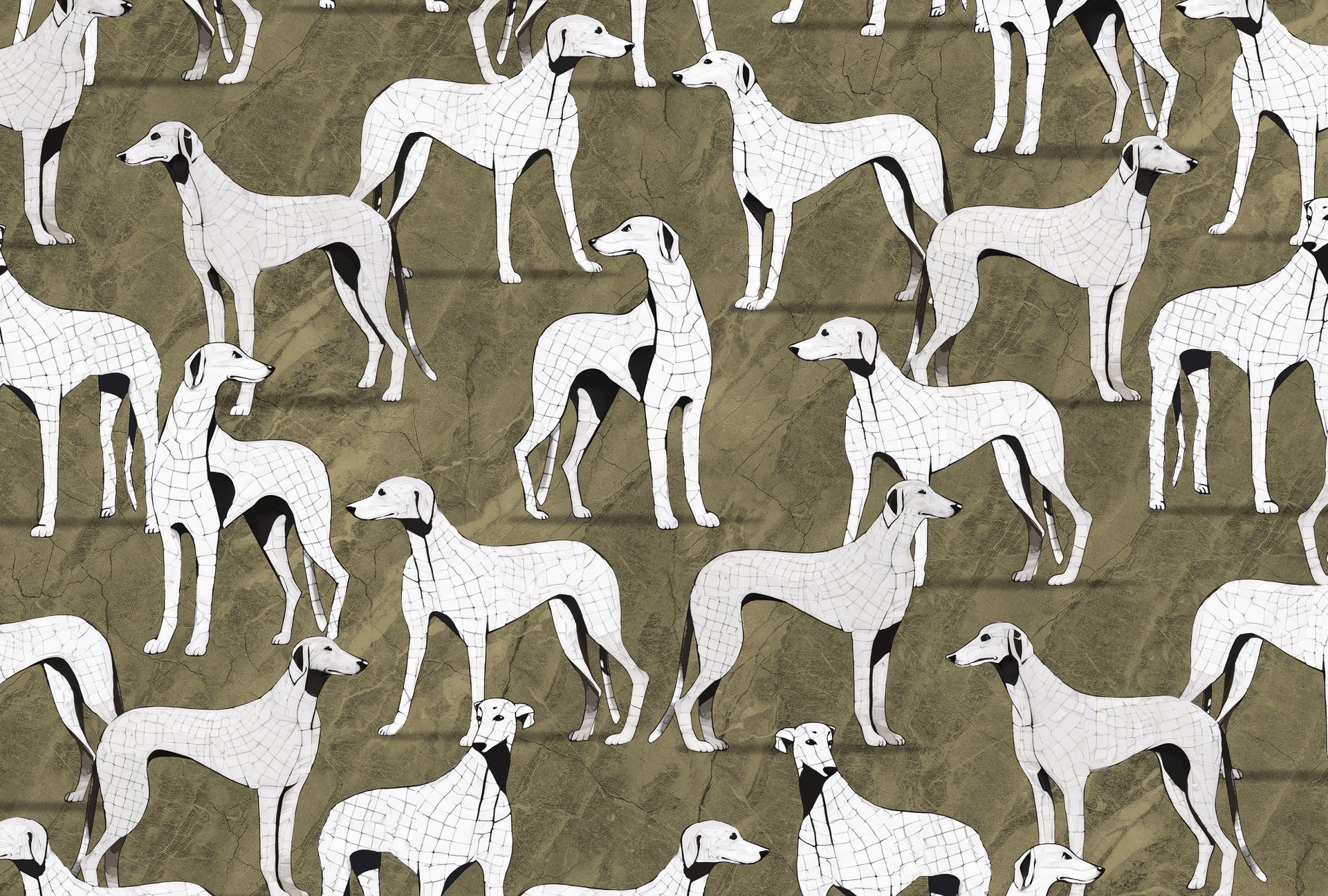 Vliestapete Grafikoptik olivgrün Erismann 220910201