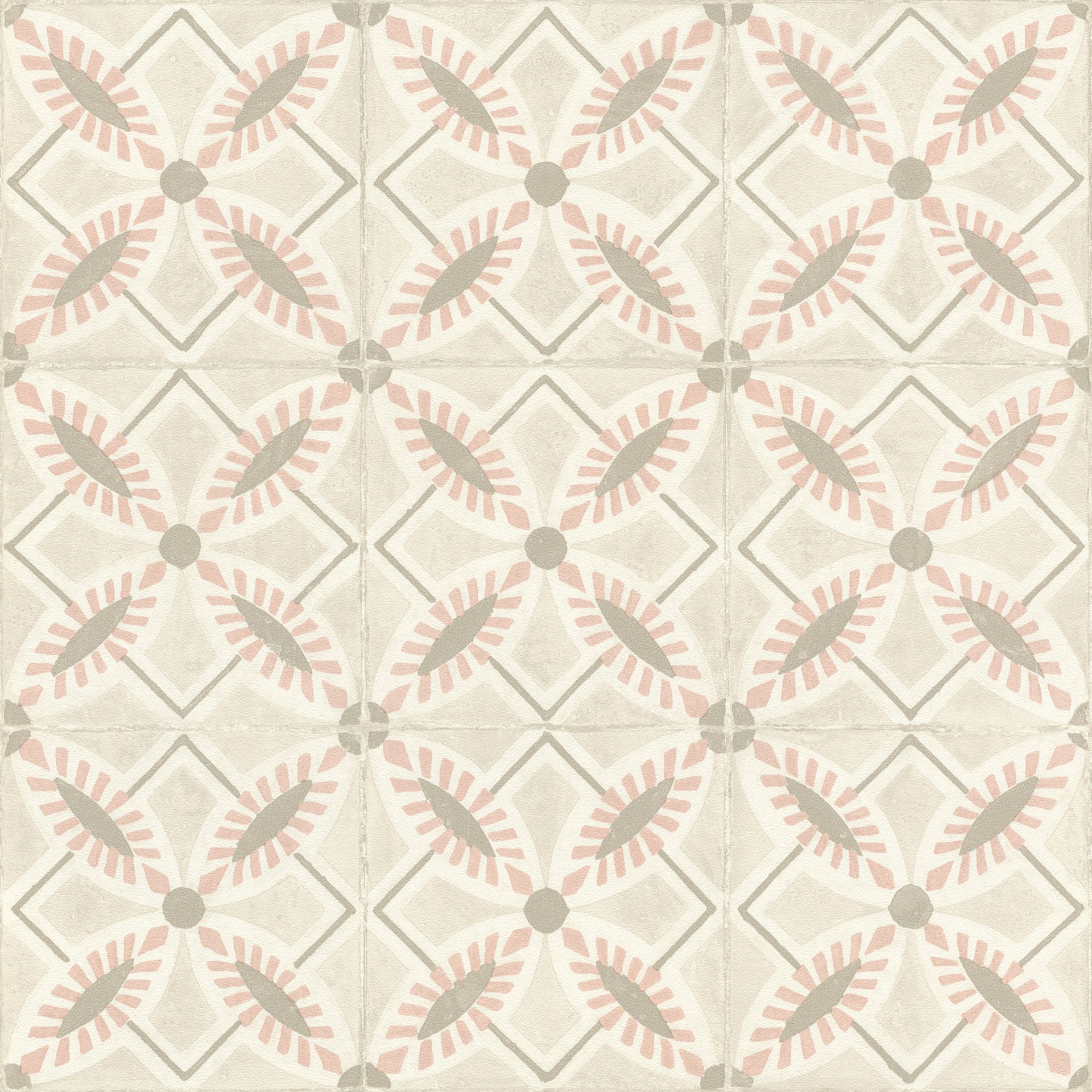 Vliestapete Fliesenmuster rosa 410273