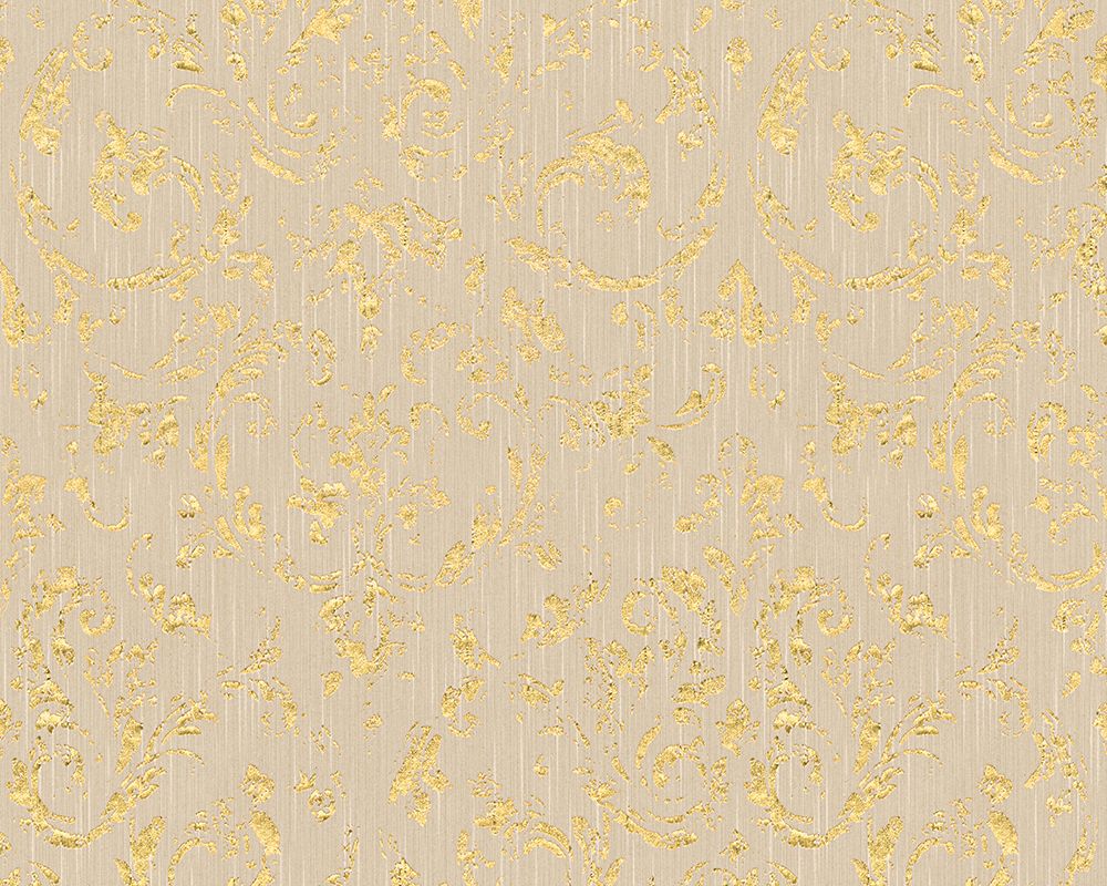 Architects Paper Metallic Silk, Barock Tapete, beige, gold 306602