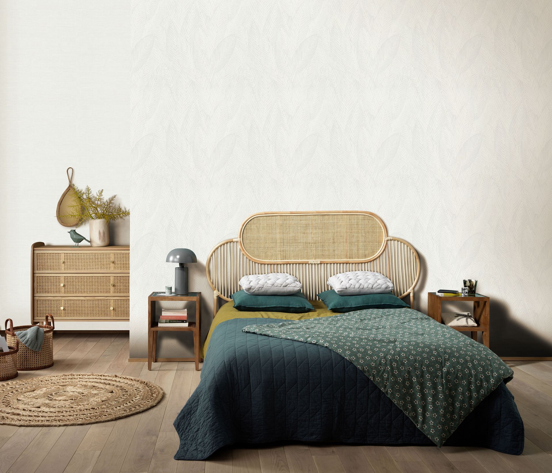Vliestapete Palmblattmotiv creme Erismann 1039131