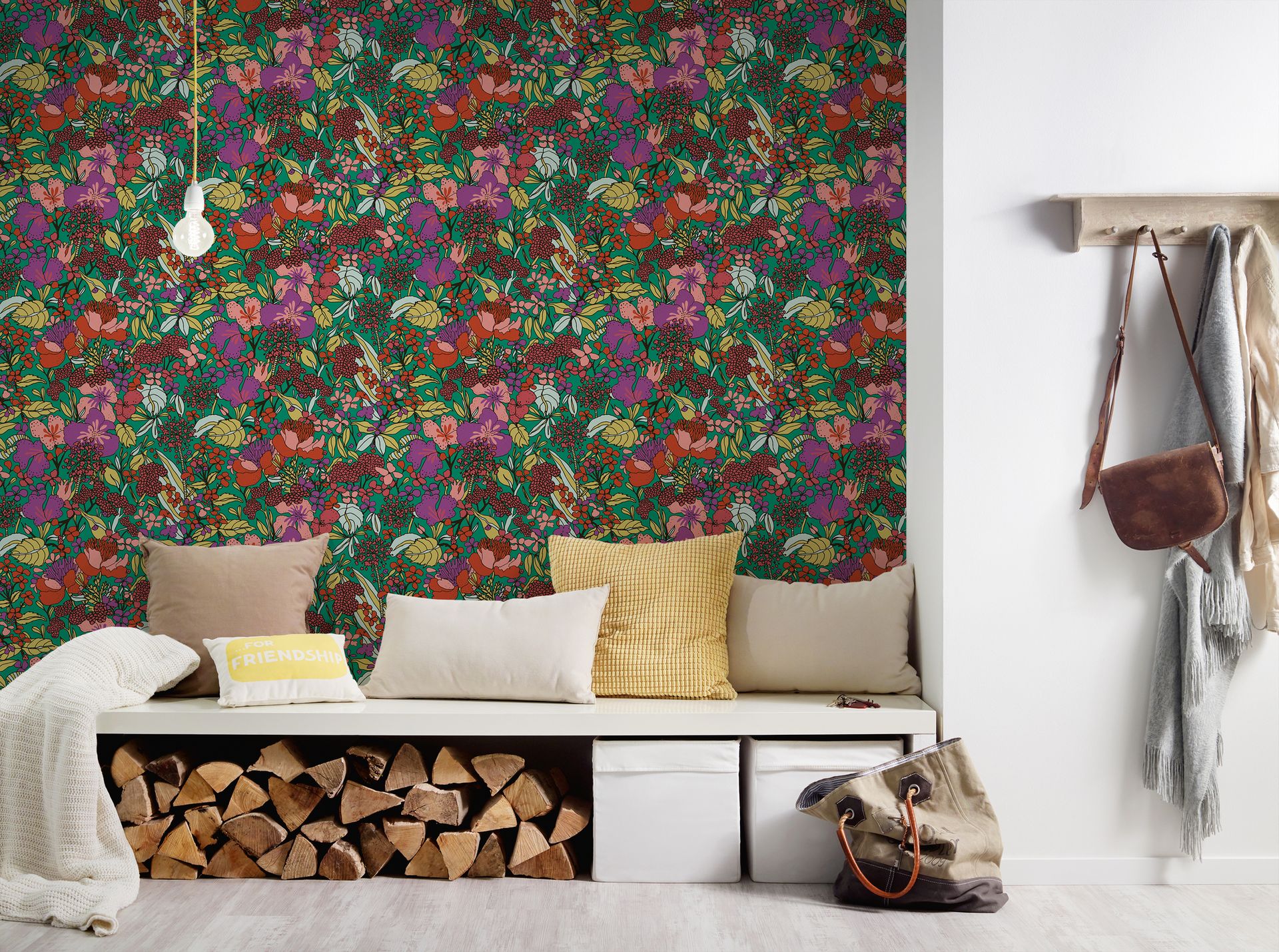 Architects Paper Floral Impression, Dschungeltapete, bunt, grün 377561