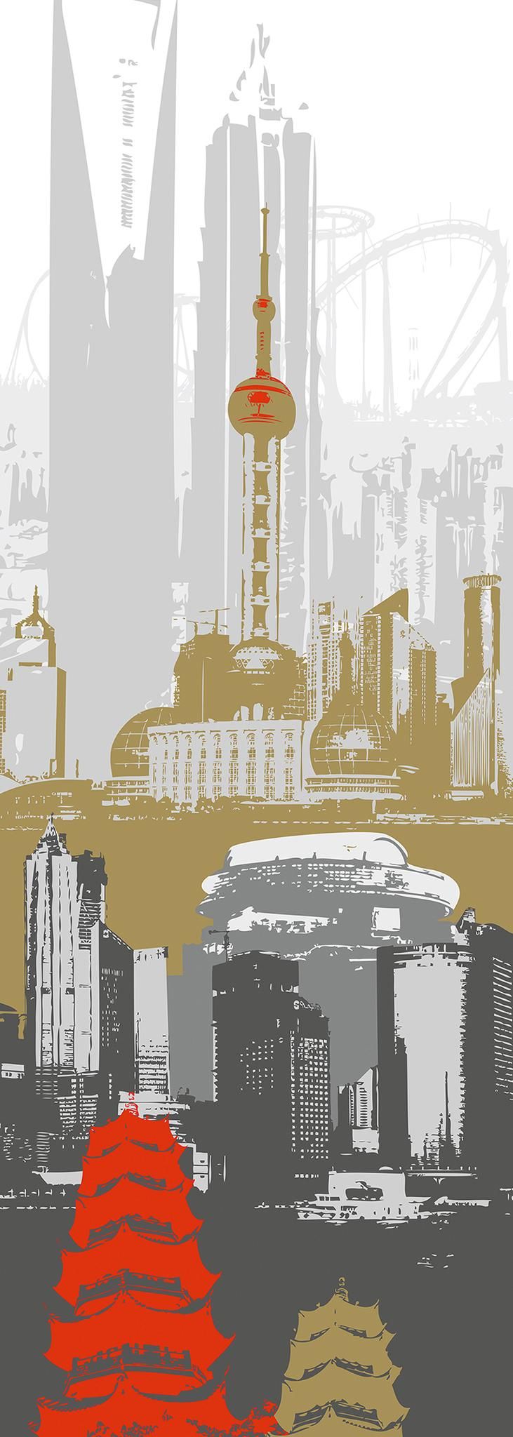 A.S. Création XXL 5 Fototapete, Shanghai, 1m x 2,8m DD116344