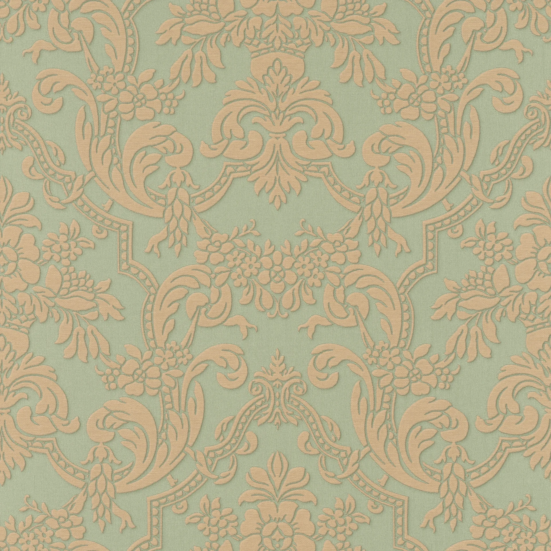 Rasch Trianon XIII, Classic-Chic, gold grün 570632 Dekorbild