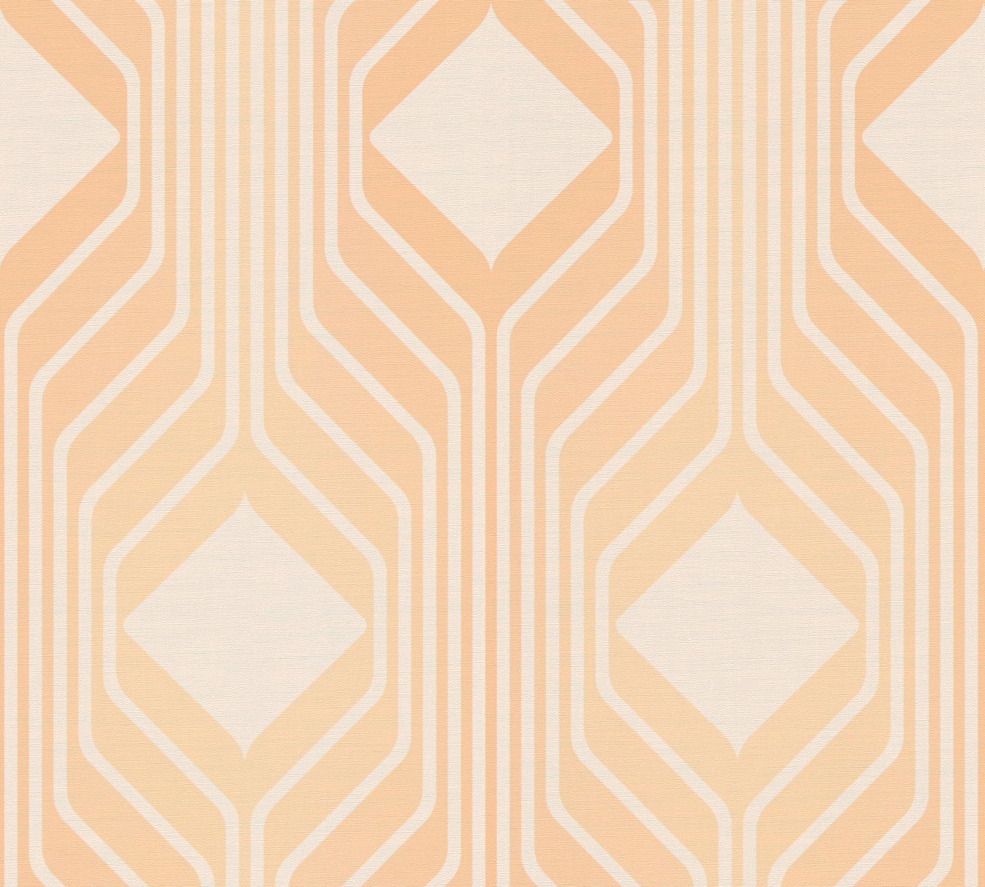 A.S. Création Retro Chic, Grafische Tapete, orange, beige 395323