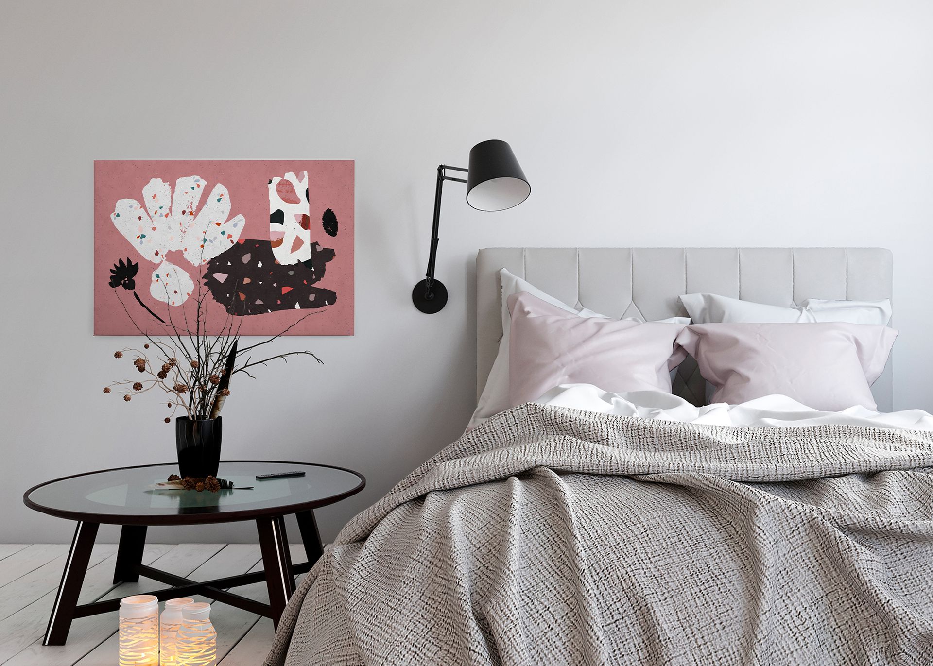 Leinwandbild Abstrakte Formen, rosa, 90x60 cm DD120449