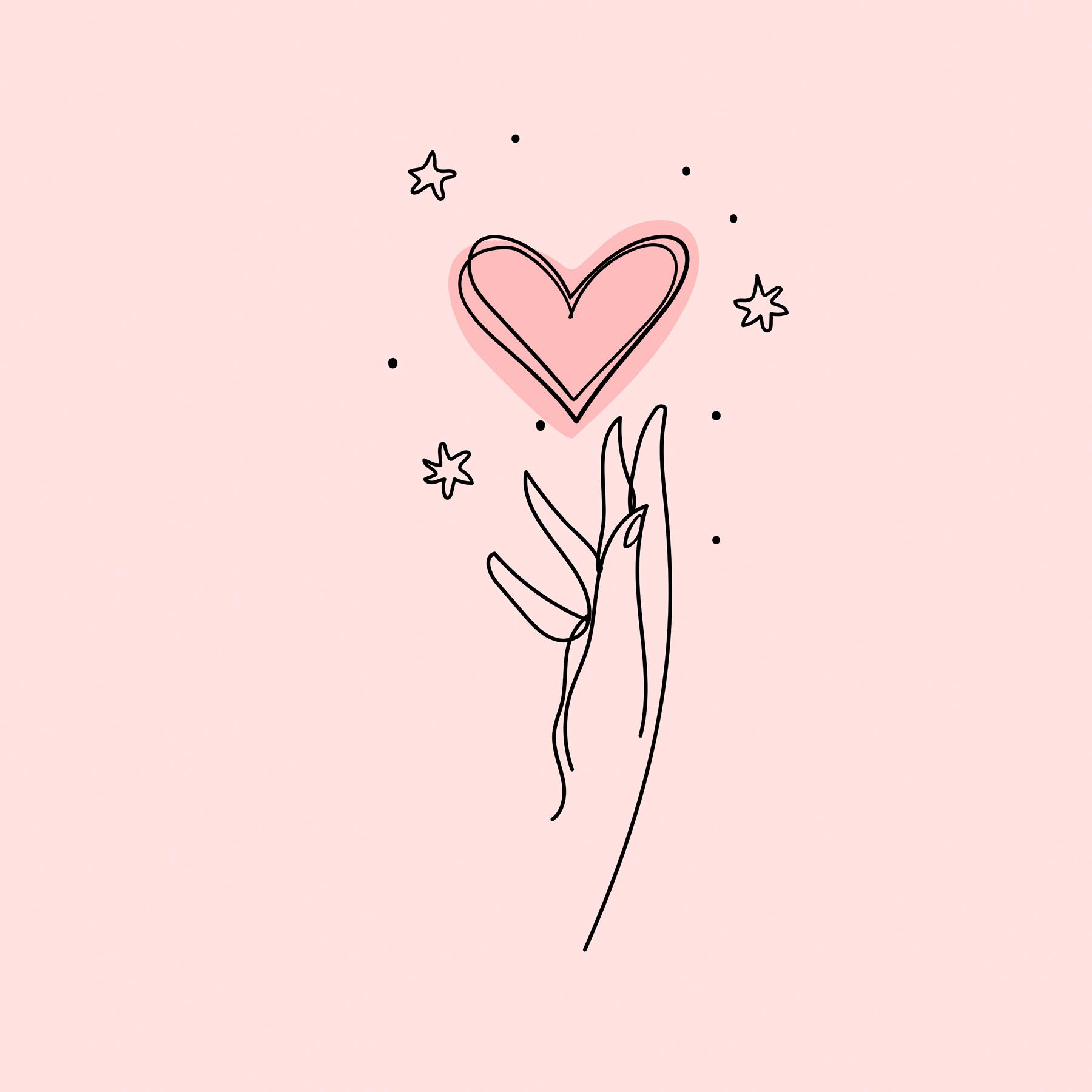 Leinwand Heartlines III 40 x 40 cm