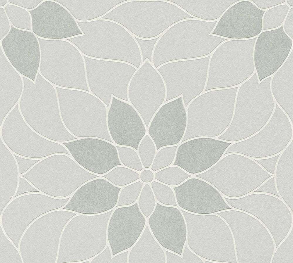 A.S. Création Neue Bude 2.0, Florale Tapete, grau 361721 Dekorbild