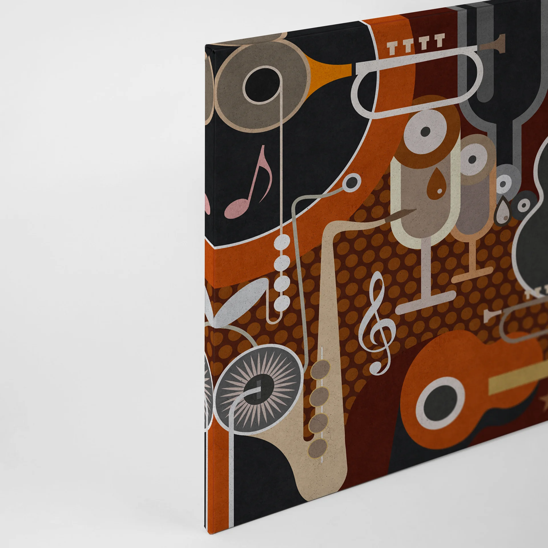 Leinwandbild Musikinstrumente, braun, 90x60 cm DD120418