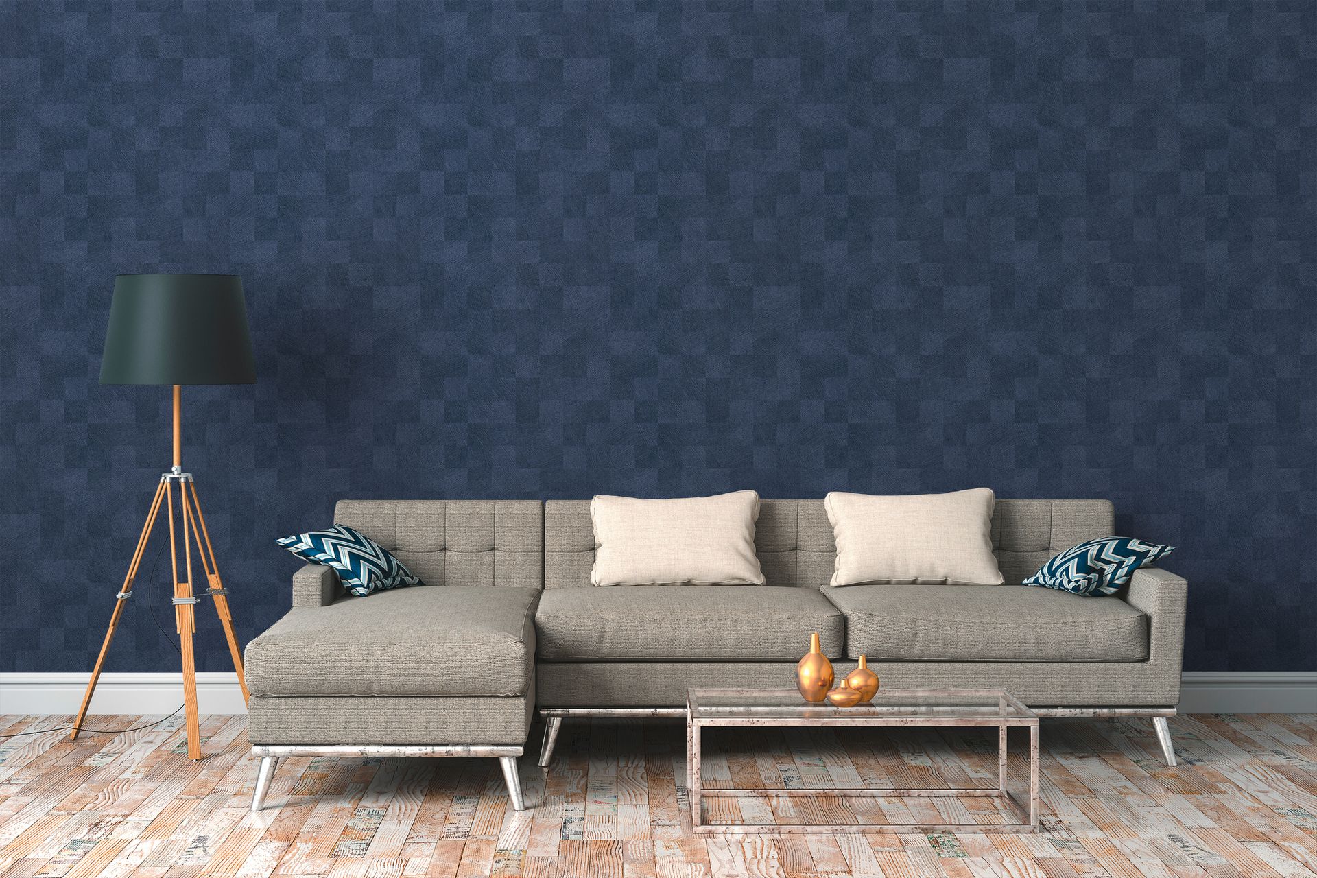 Raumbild 5 Livingwalls Titanium 3, Design Tapete, blau 382005