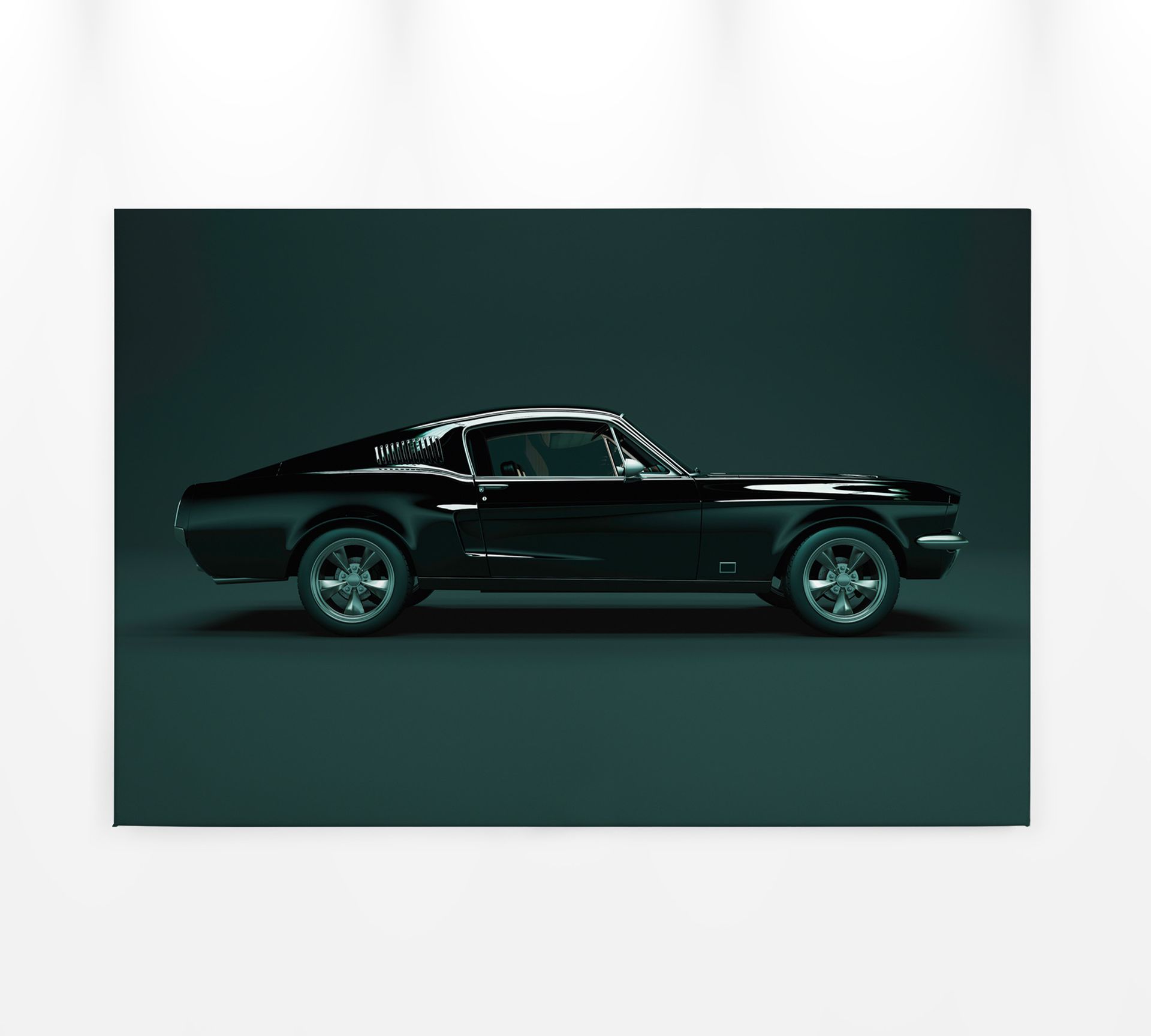 Leinwandbild Klassisches Auto, schwarz, 90x60 cm DD120411