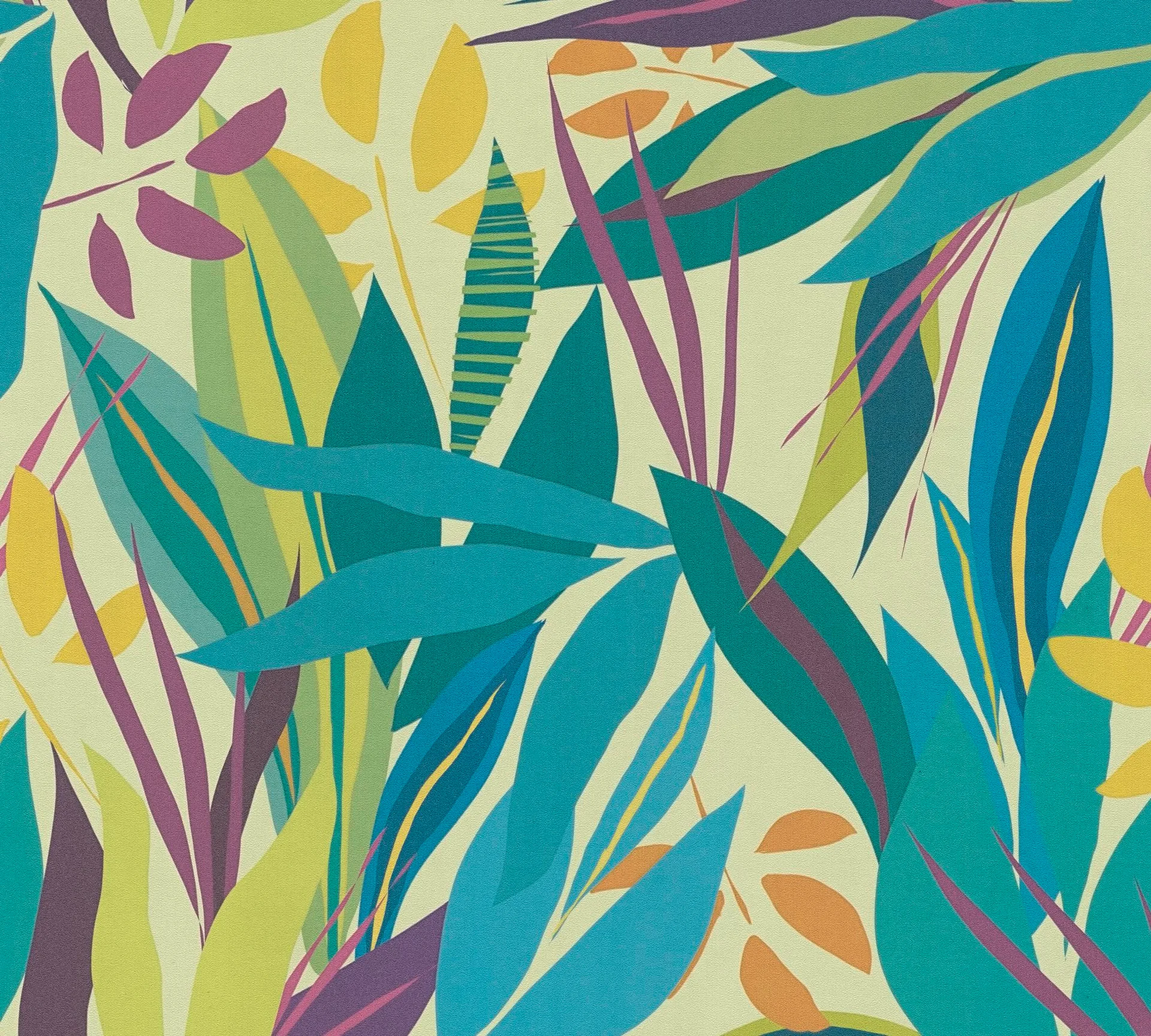 Vliestapete, Floral, blau 782092
