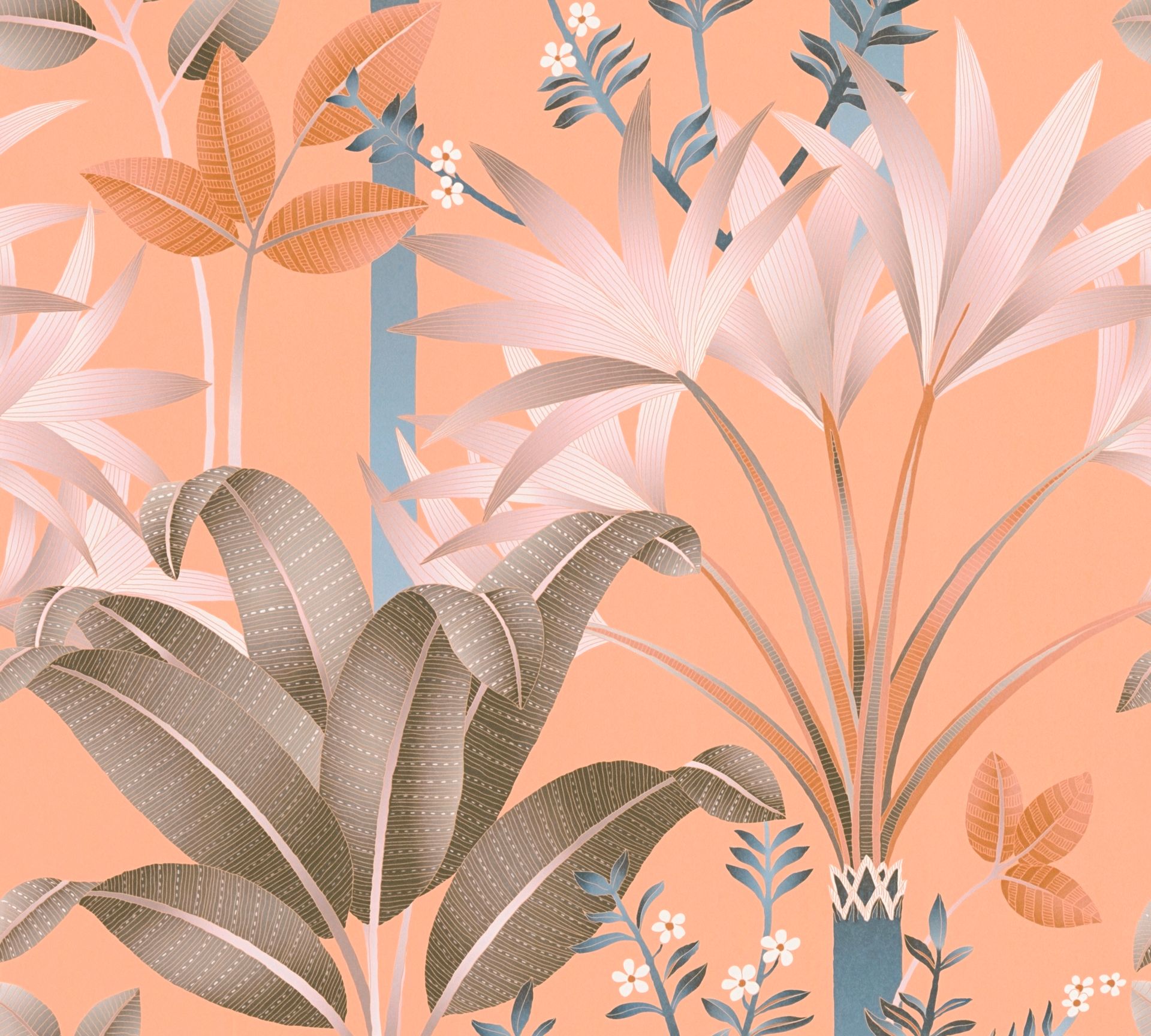 Architects Paper Arcade, Florale Tapete, bunt, orange 391722 Dekorbild