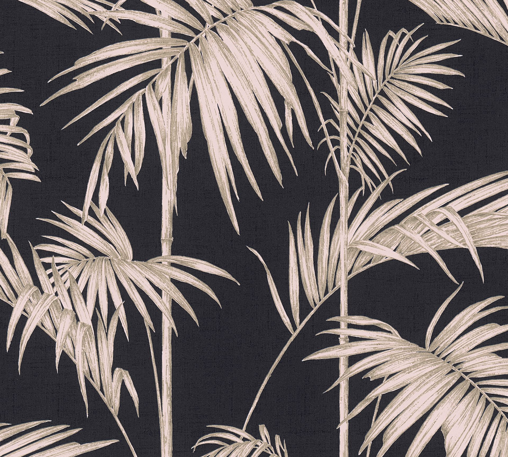 Livingwalls Metropolitan Stories, Palmentapete, schwarz, rosa 369191 Dekorbild