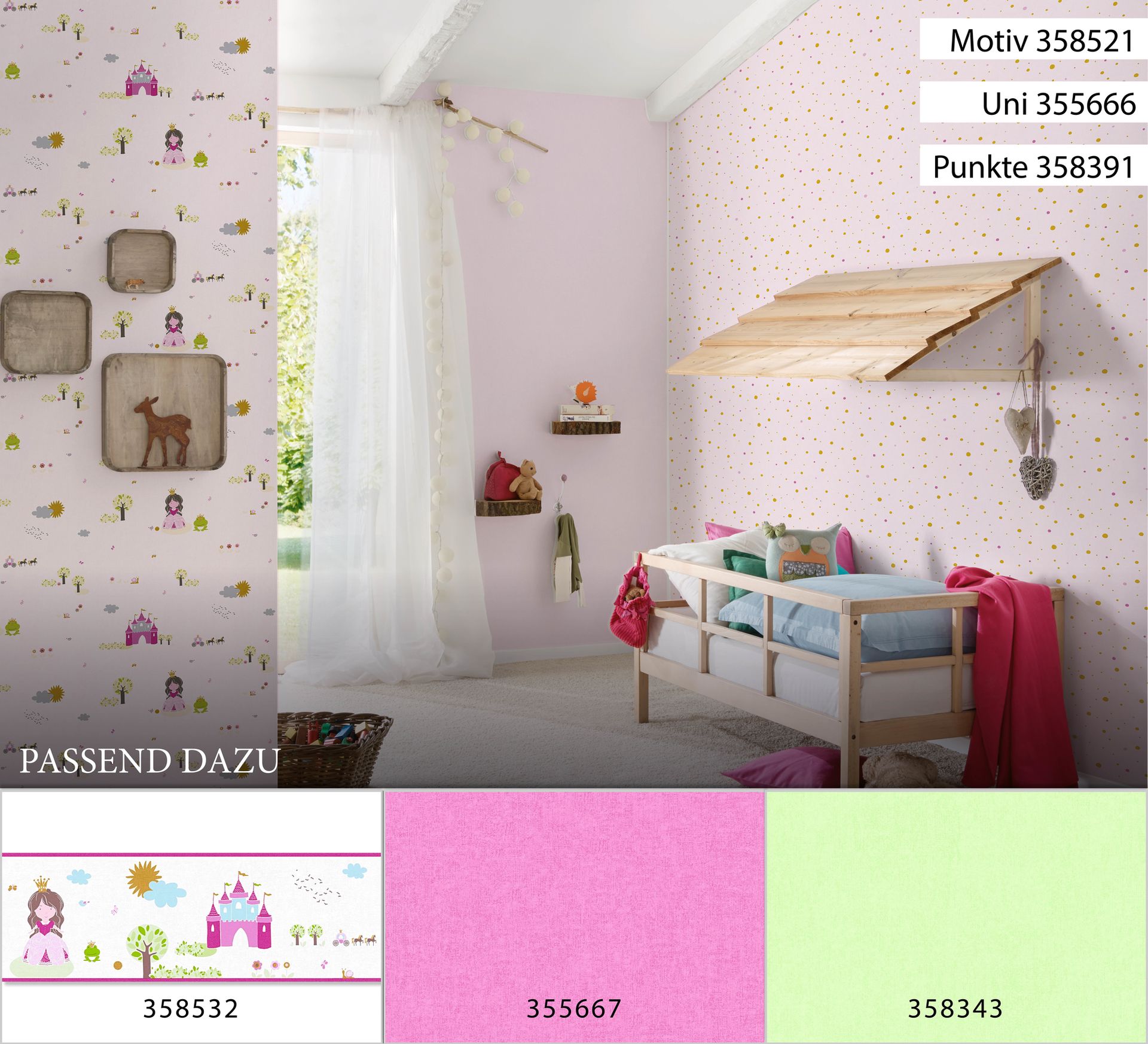 A.S. Création Little Stars, Kinderzimmertapete, rosa, pink 358521