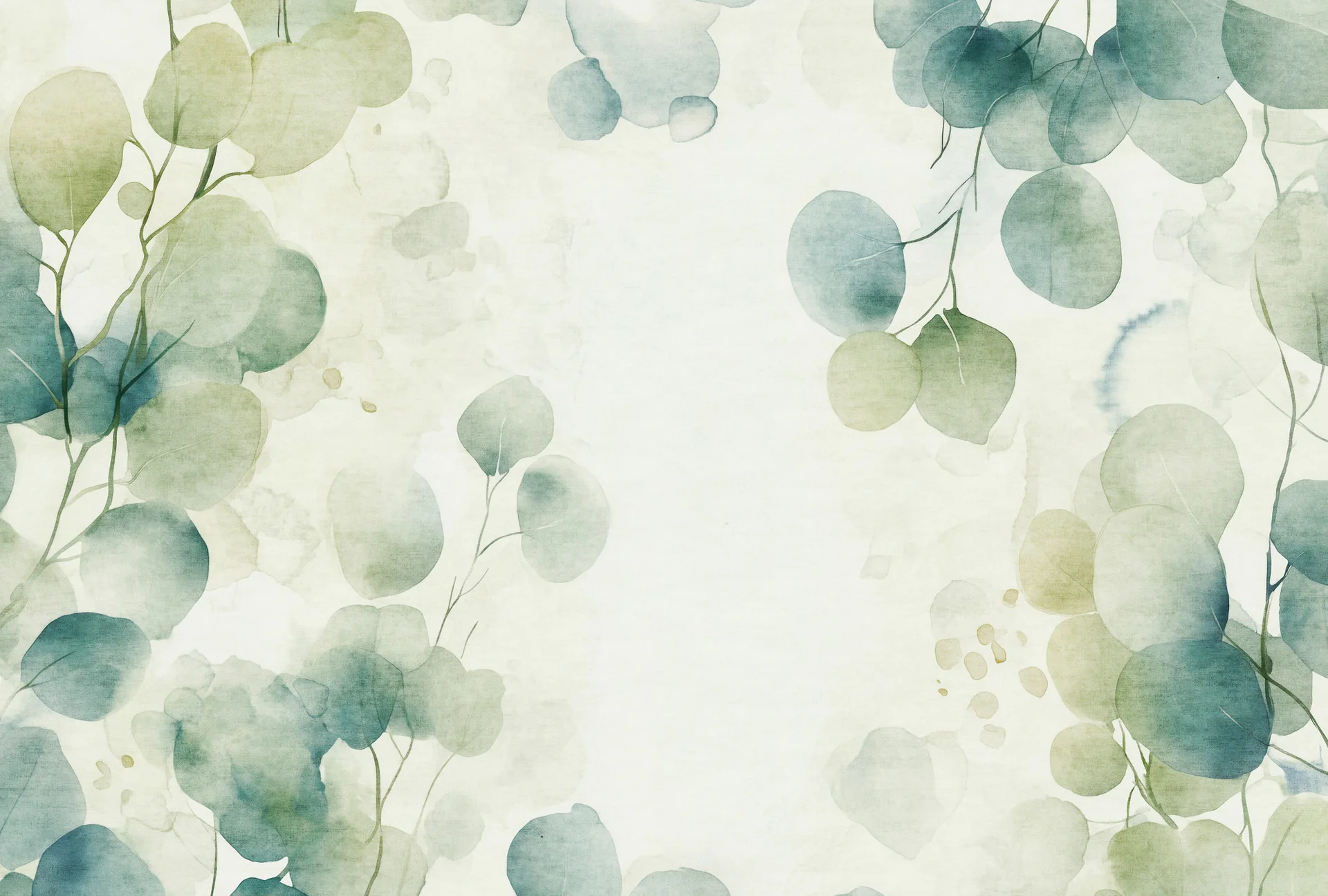 Fototapete Eukalyptus – Aquarell Grün (400x270cm), Erismann Fototapete Eukalyptus – Aquarell Grün (400x270cm), Erismann