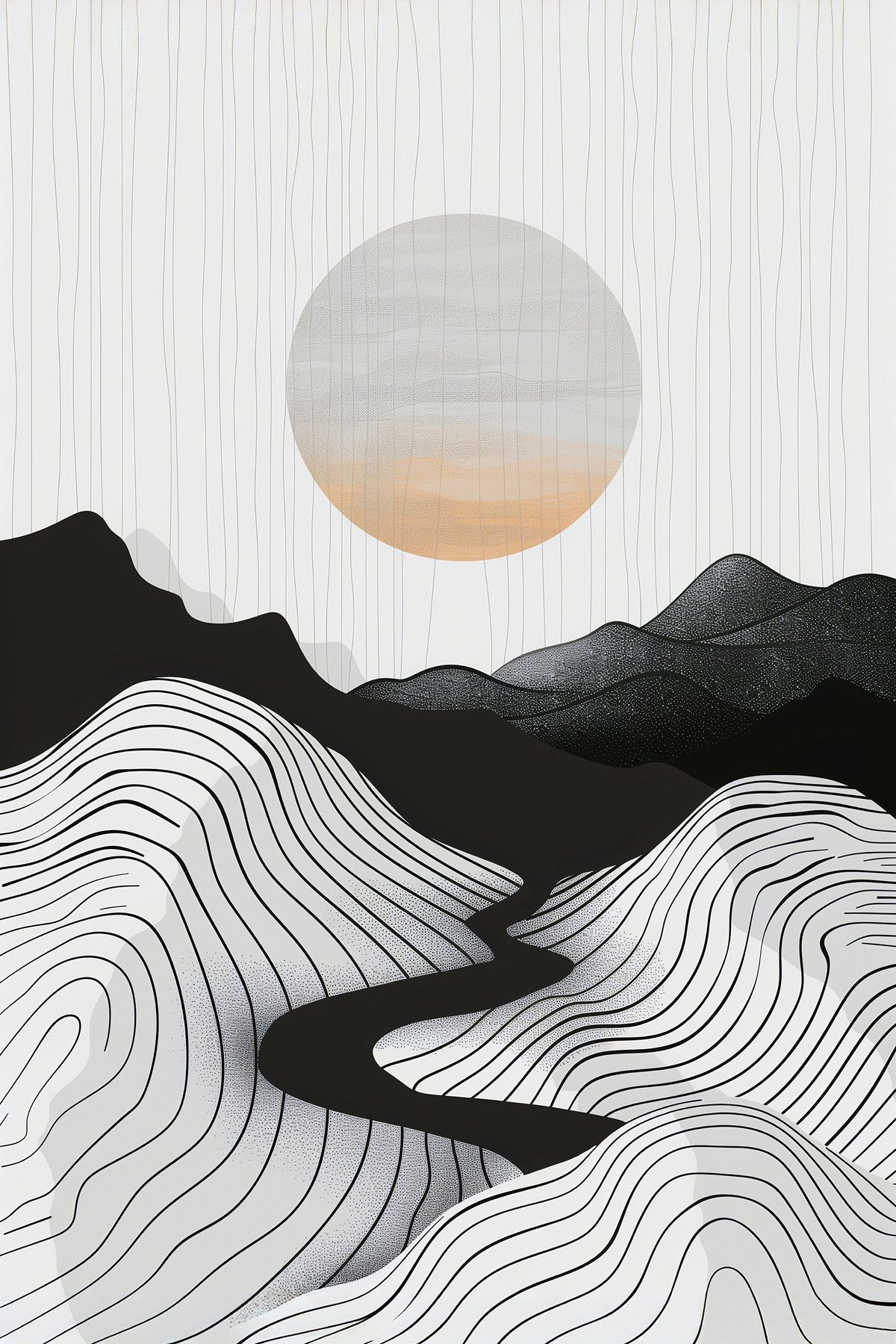 Leinwand Grey Sun 60 x 90 cm