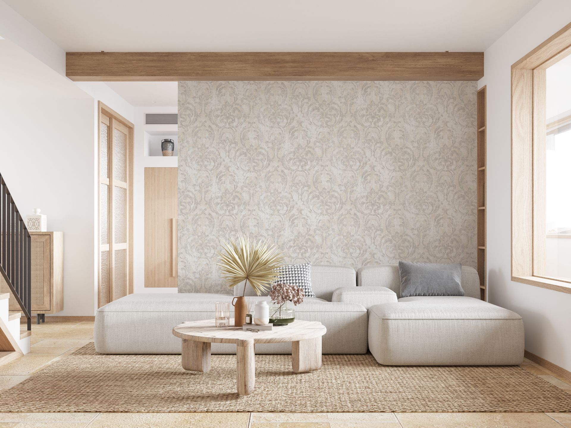 Novamur Jackie, Ornamente, beige, hellgrau 82388