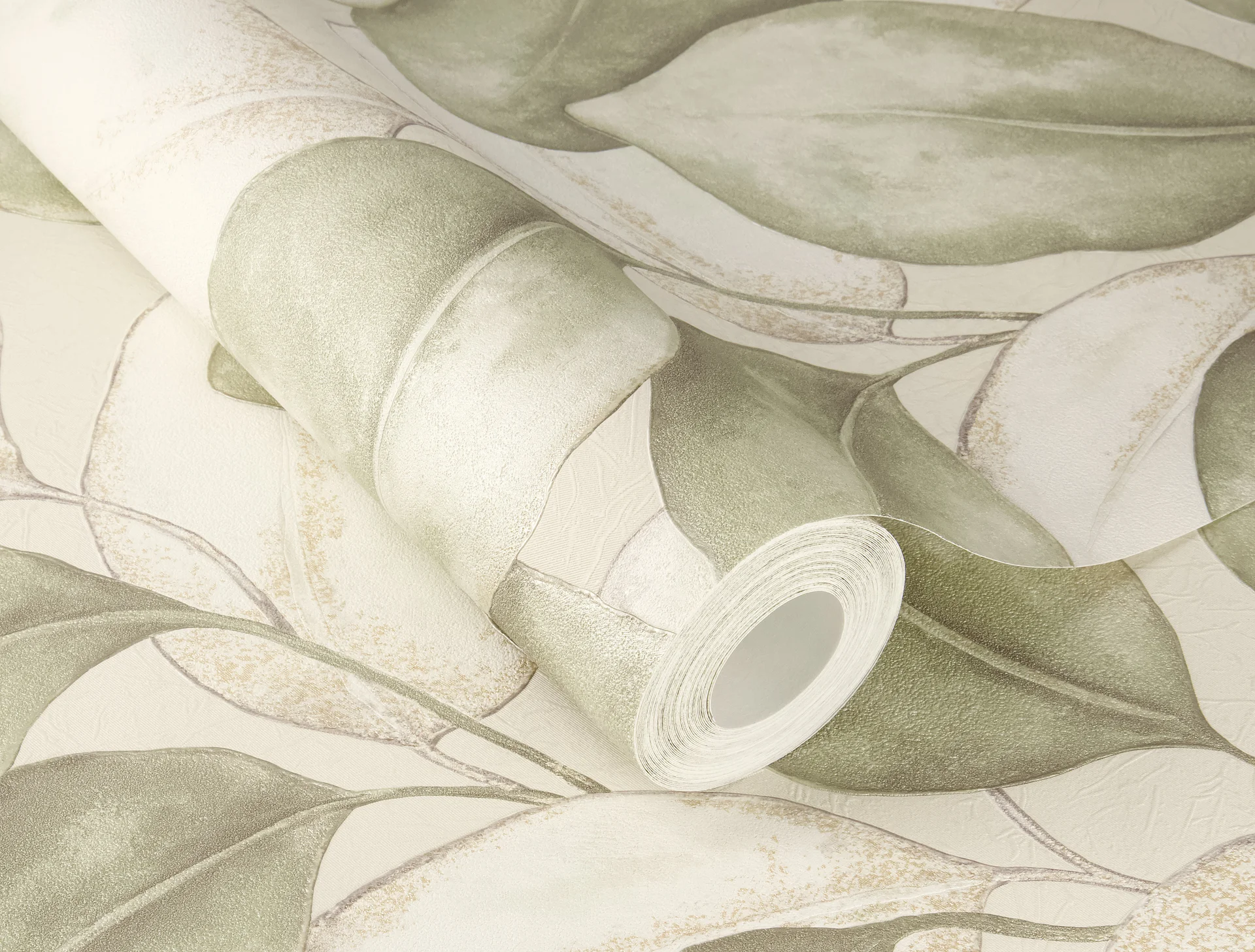 Vliestapete Blätter grün-taupe 659870 Vliestapete Blätter grün-taupe 659870