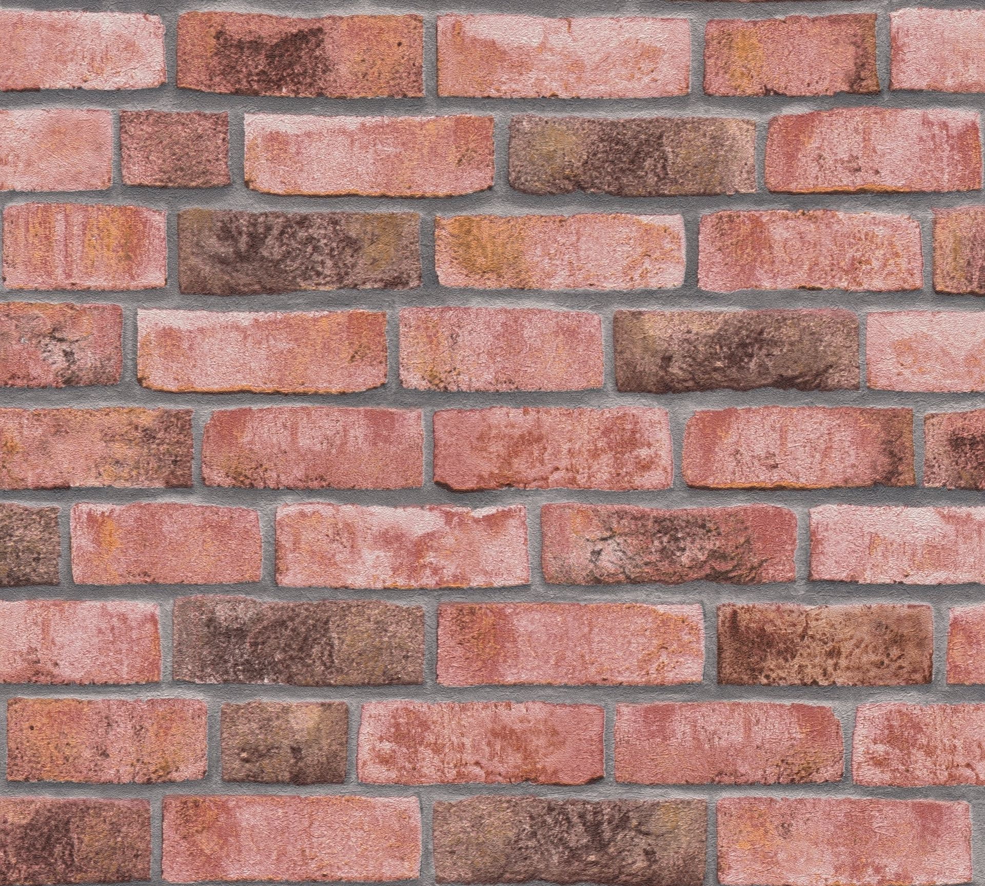 A.S. Création Bricks & Stones, Steintapete, rot, grau 388121