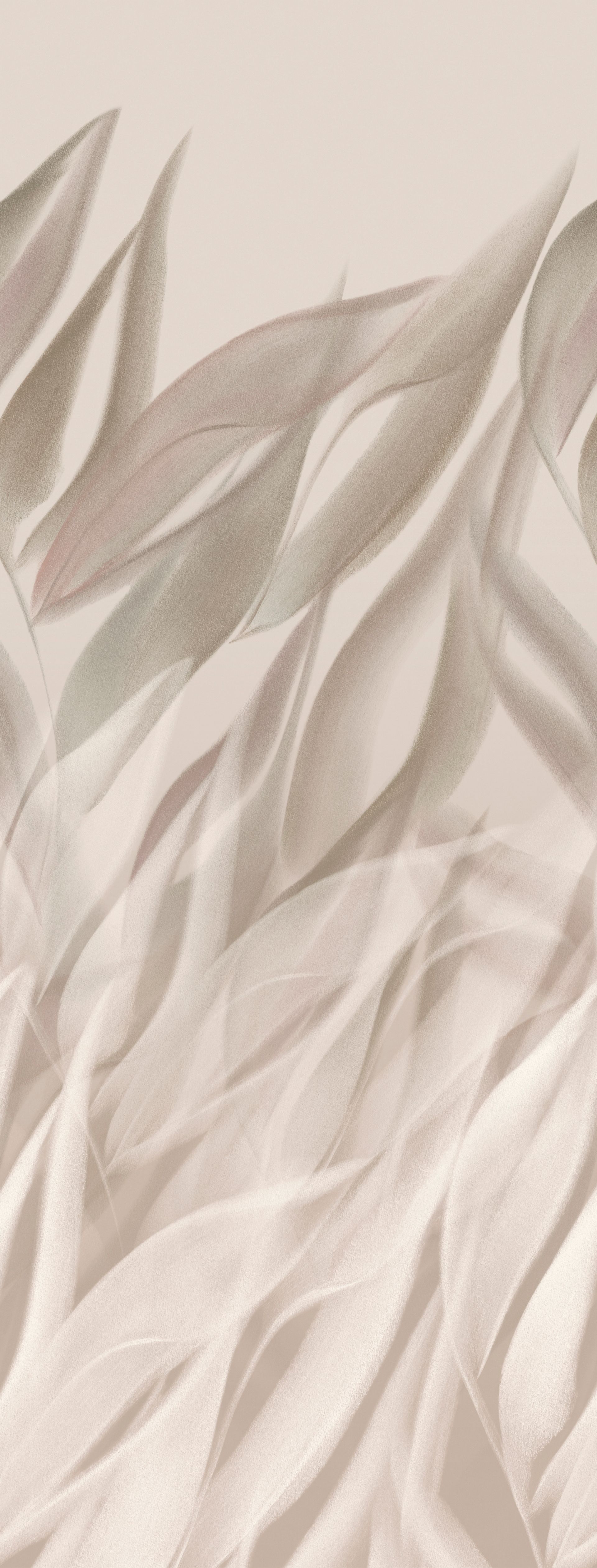 Wandbild Blätter beige-mint 367799