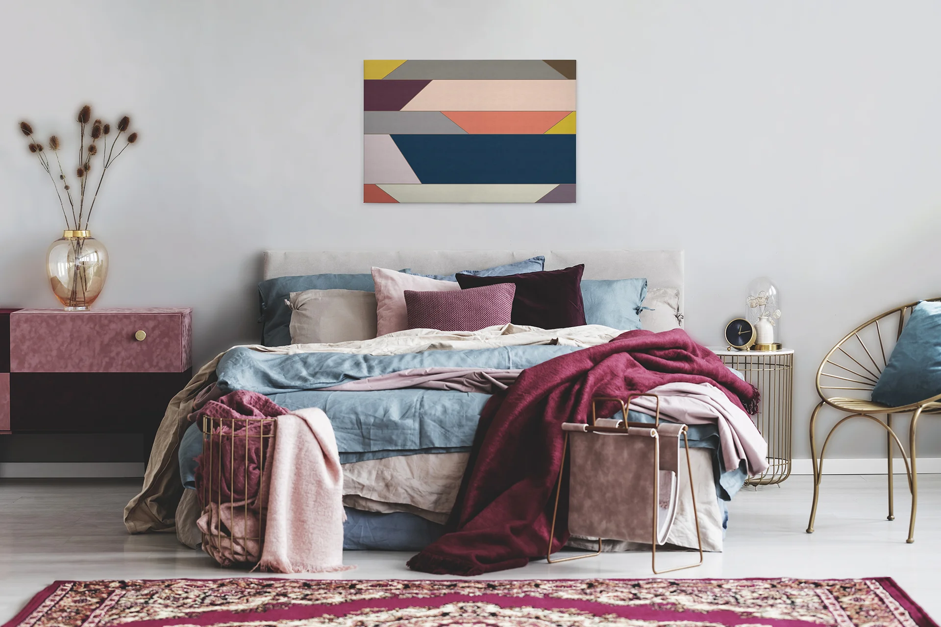 Leinwandbild Geometrie, blau, 90x60 cm DD120503