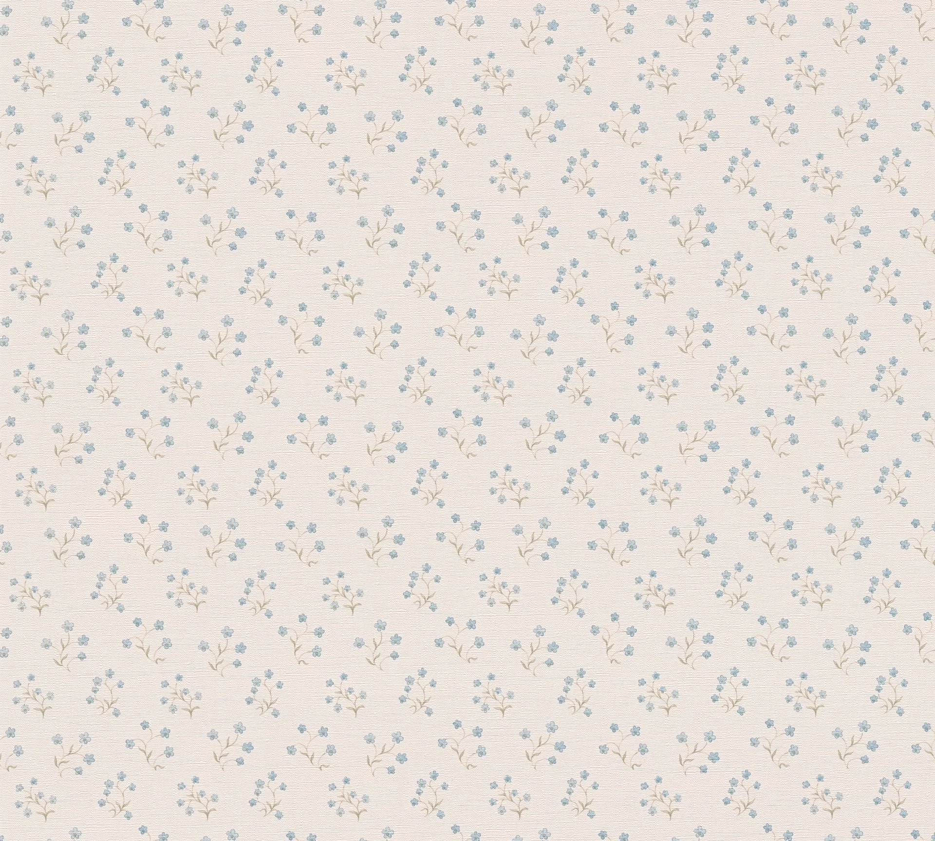 A.S. Création Maison Charme, Blümchentapete, blau, creme 390742 Dekorbild