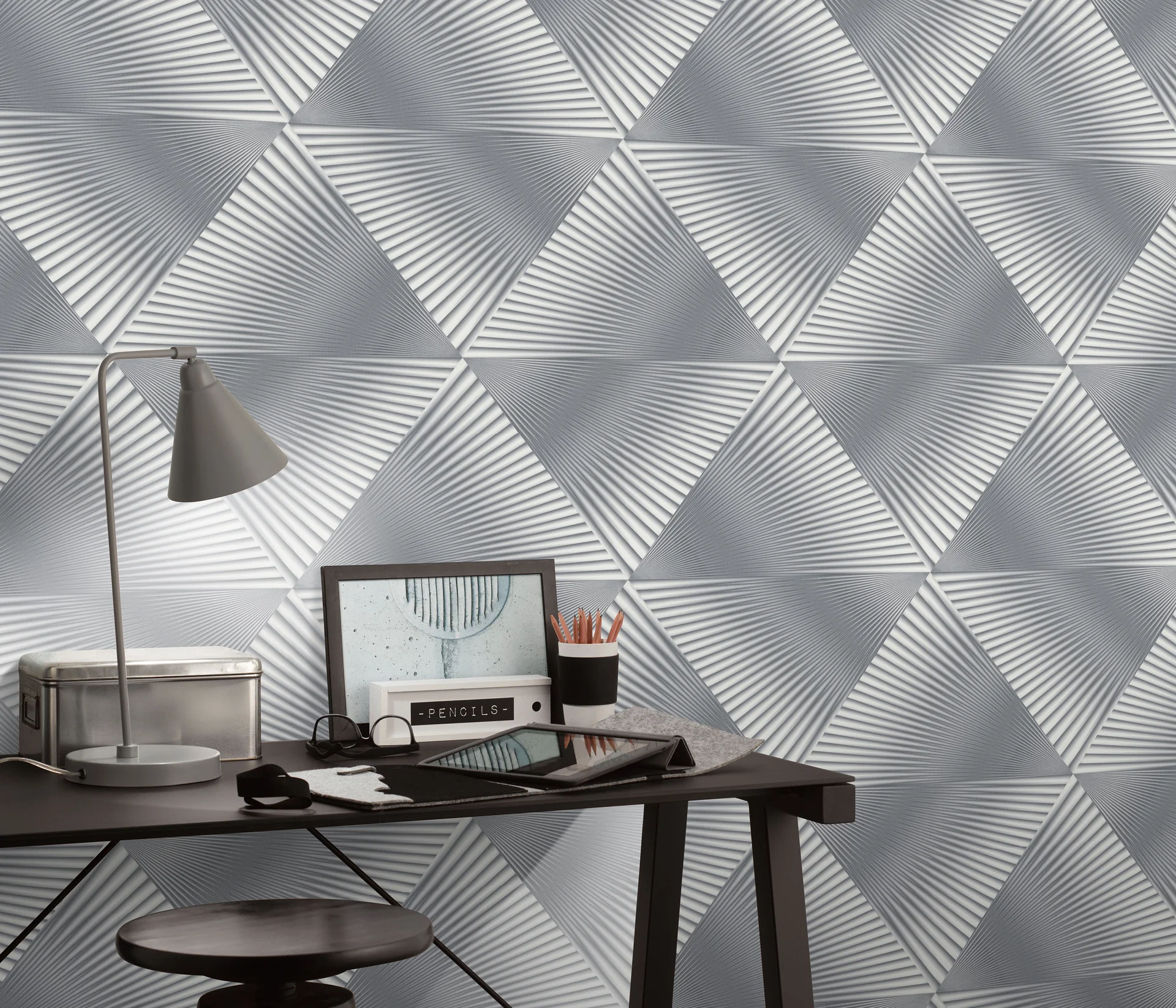 Vliestapete Geometrisch grau Erismann 1040410