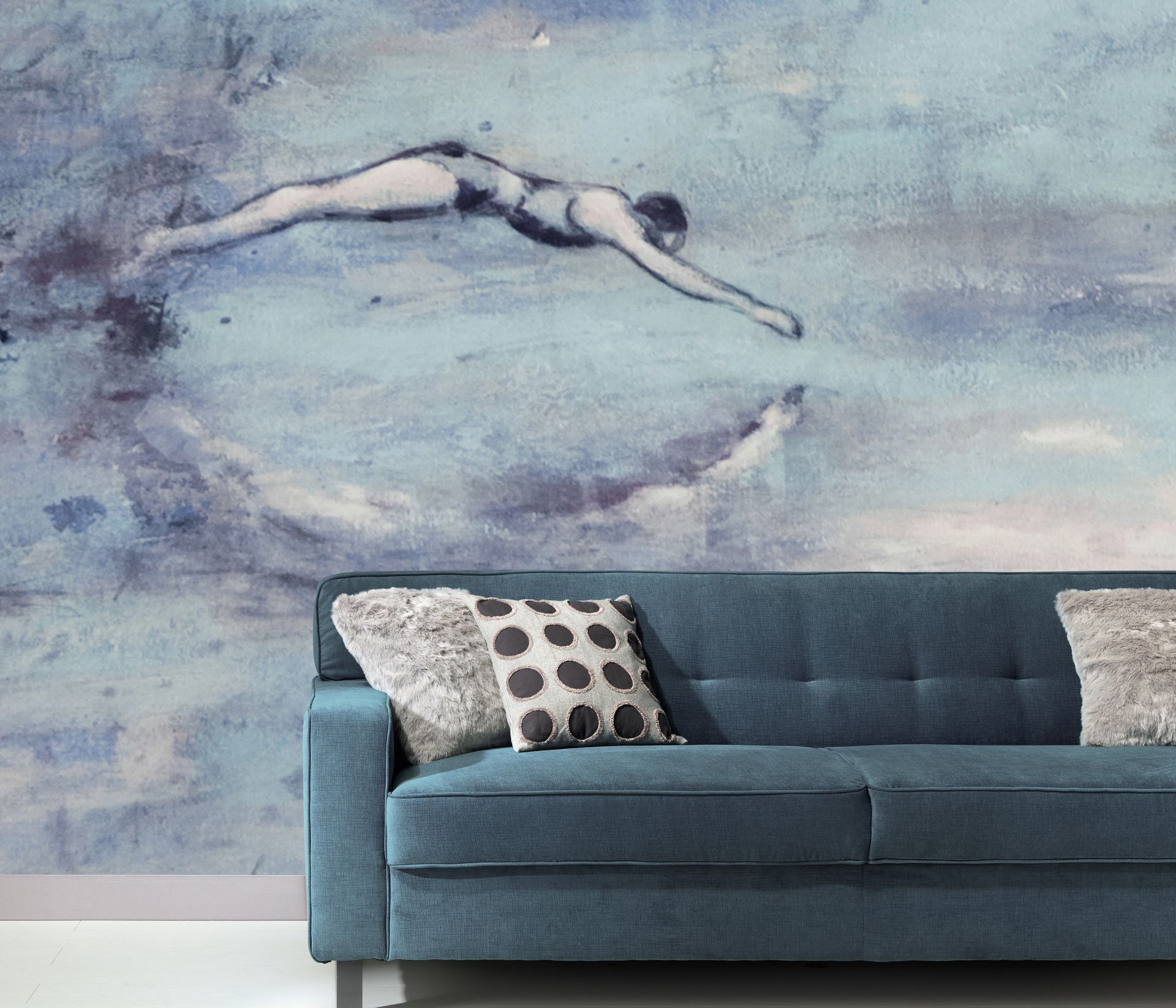 Vliestapete Aquarelloptik hellblau Erismann 223315