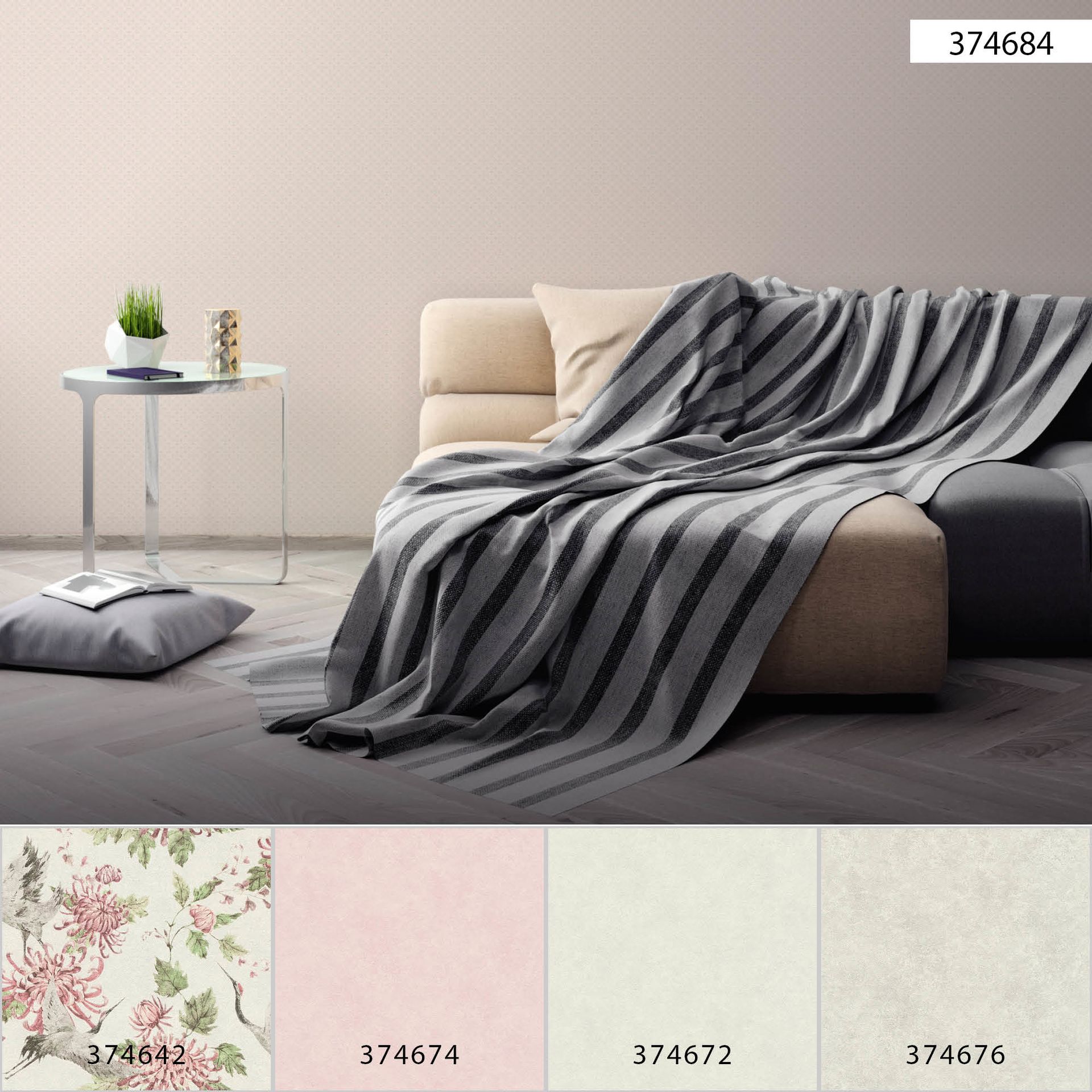 A.S. Création Asian Fusion, Unis, rosa, silber 374684