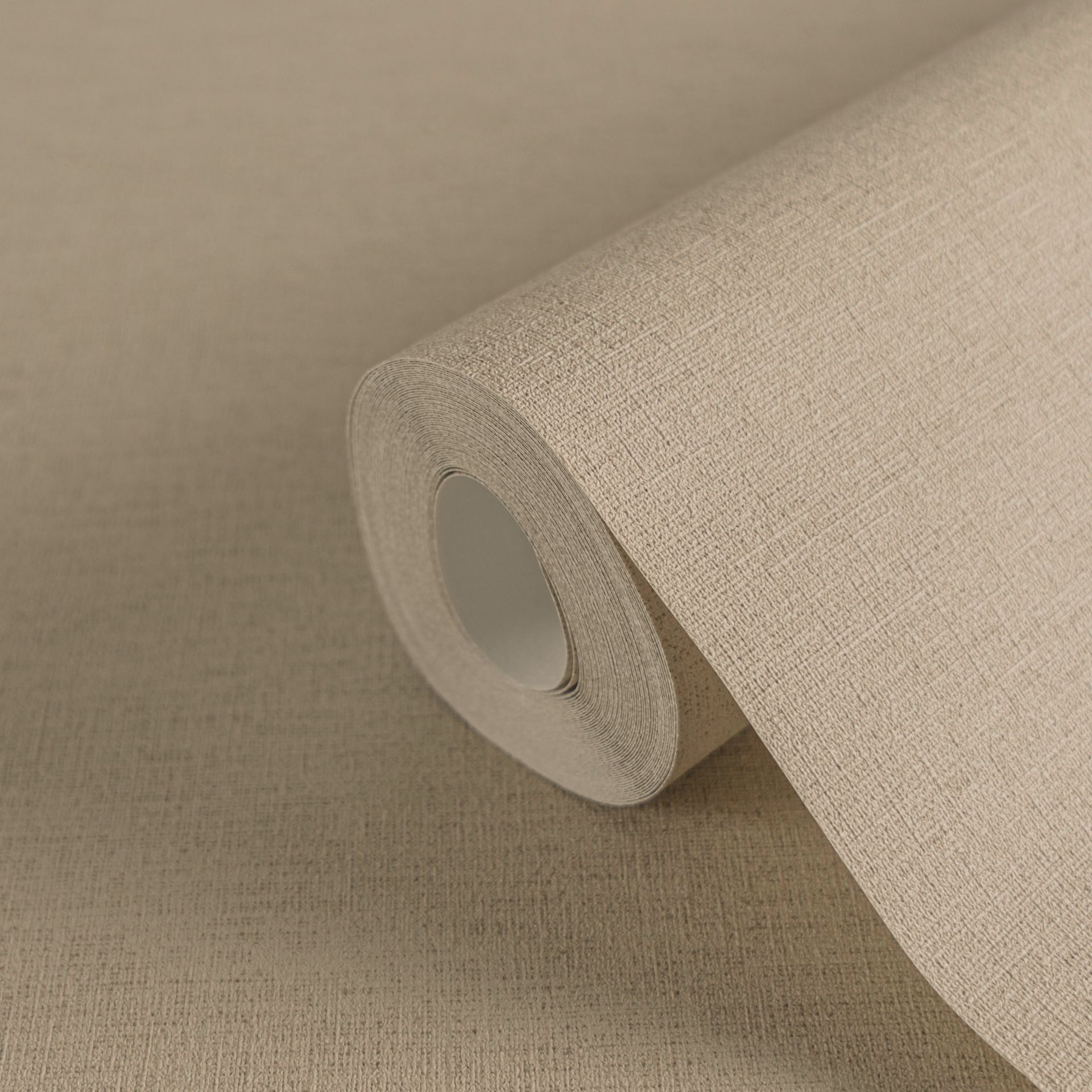 Tapete Unis, braun, beige, Leinenstruktur, A.S. Création 306893