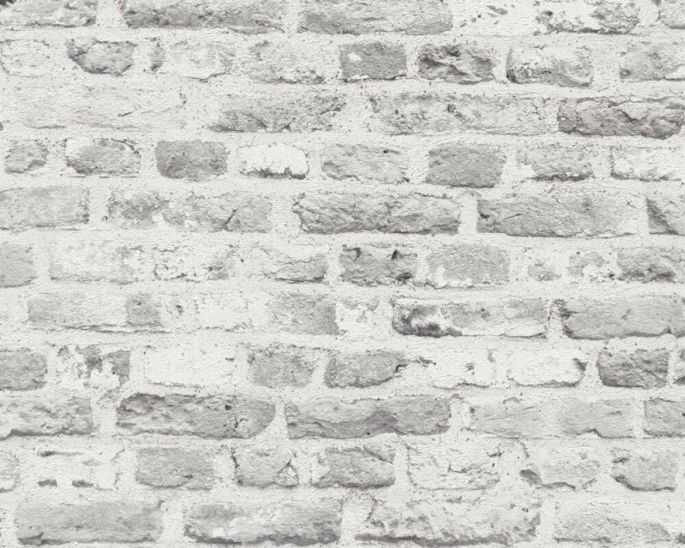 A.S. Création Bricks & Stones, Steintapete, grau, weiß 388294