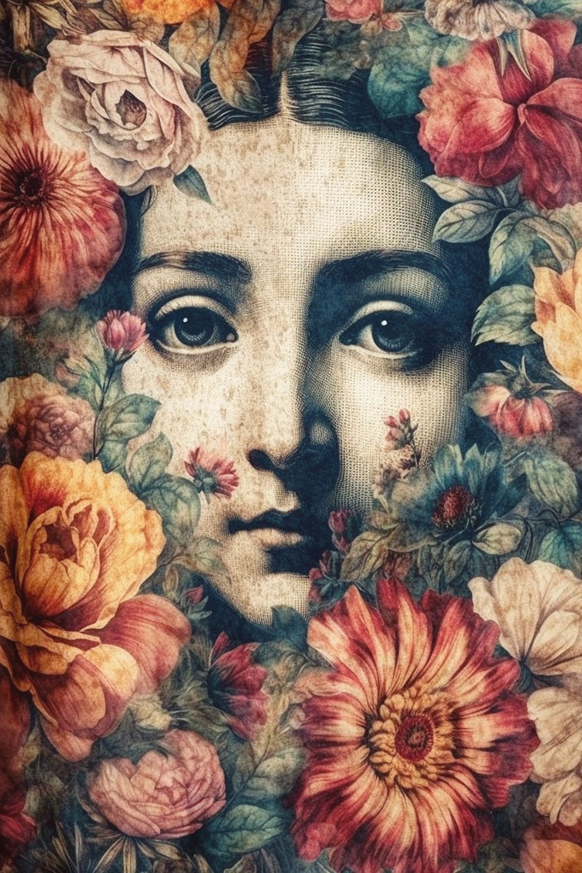 Leinwand Blooming Mona Lisa 80 x 120 cm