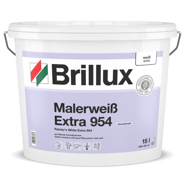 Brillux Malerweiß Extra ELF 954 weiß, stumpfmatt 15 l