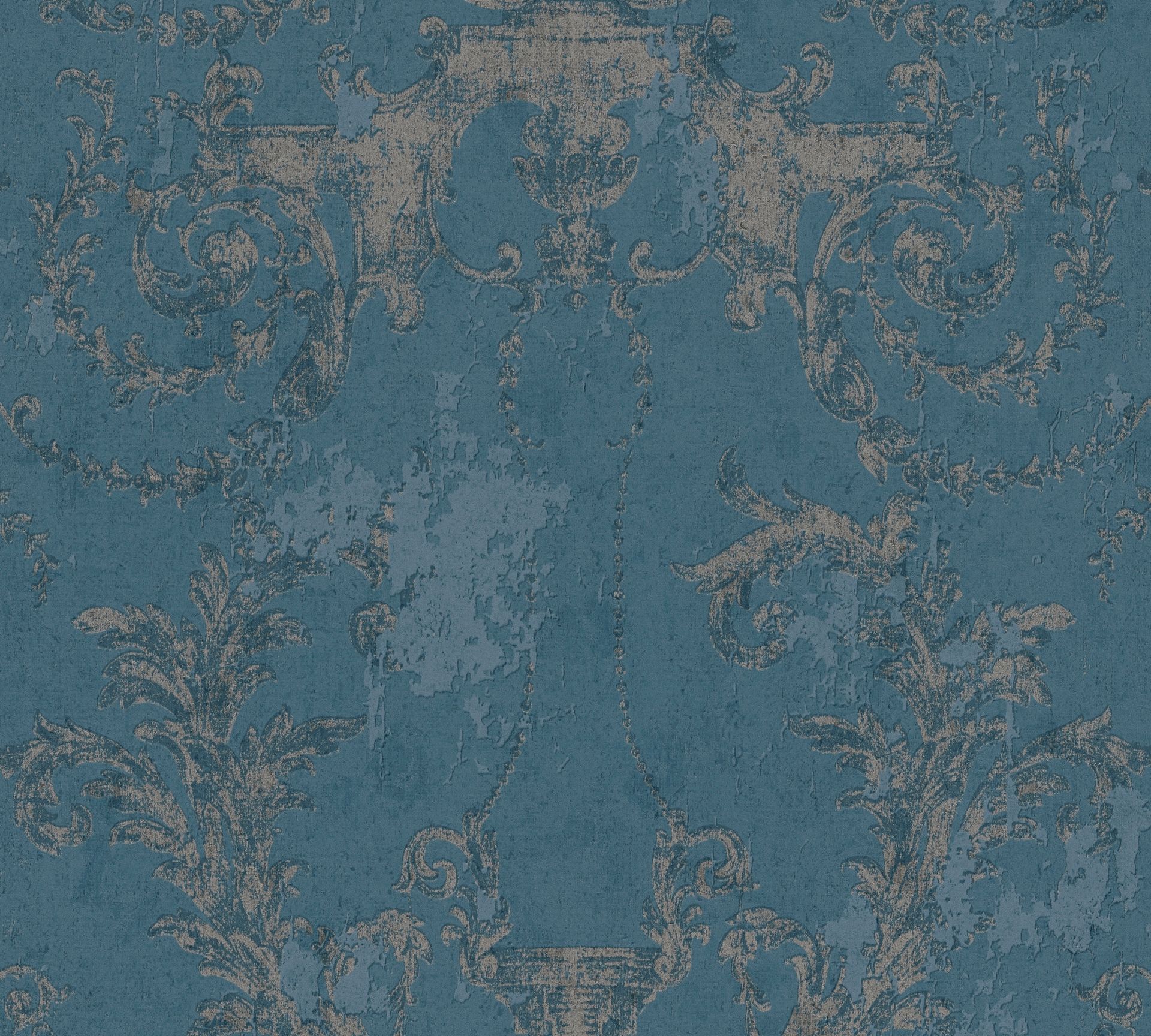 A.S. Création History of Art, Barock Tapete, blau, silber 376485