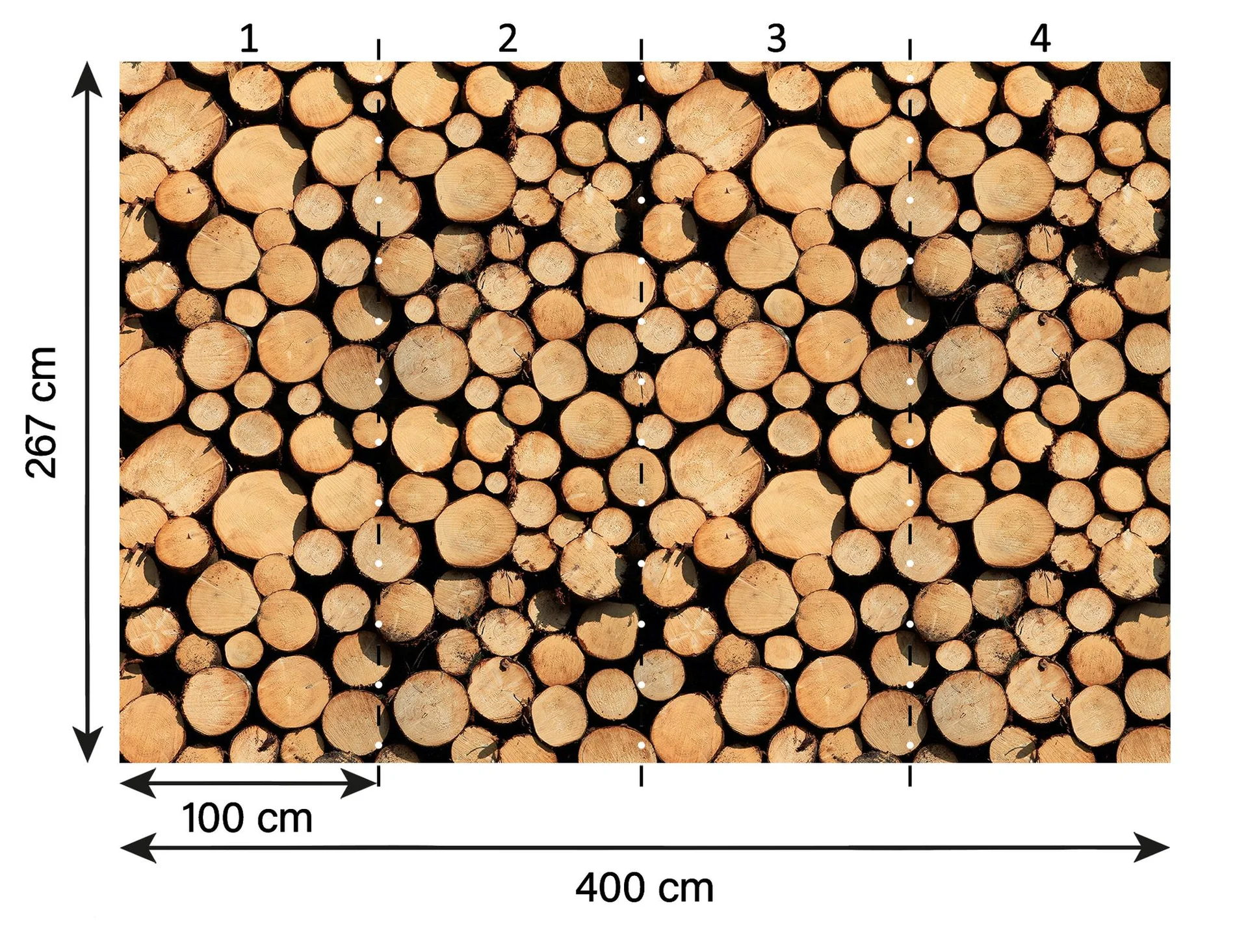 A.S. Création XXL 5 Fototapete, Holzstämme, 4m x 2,67m DD115664