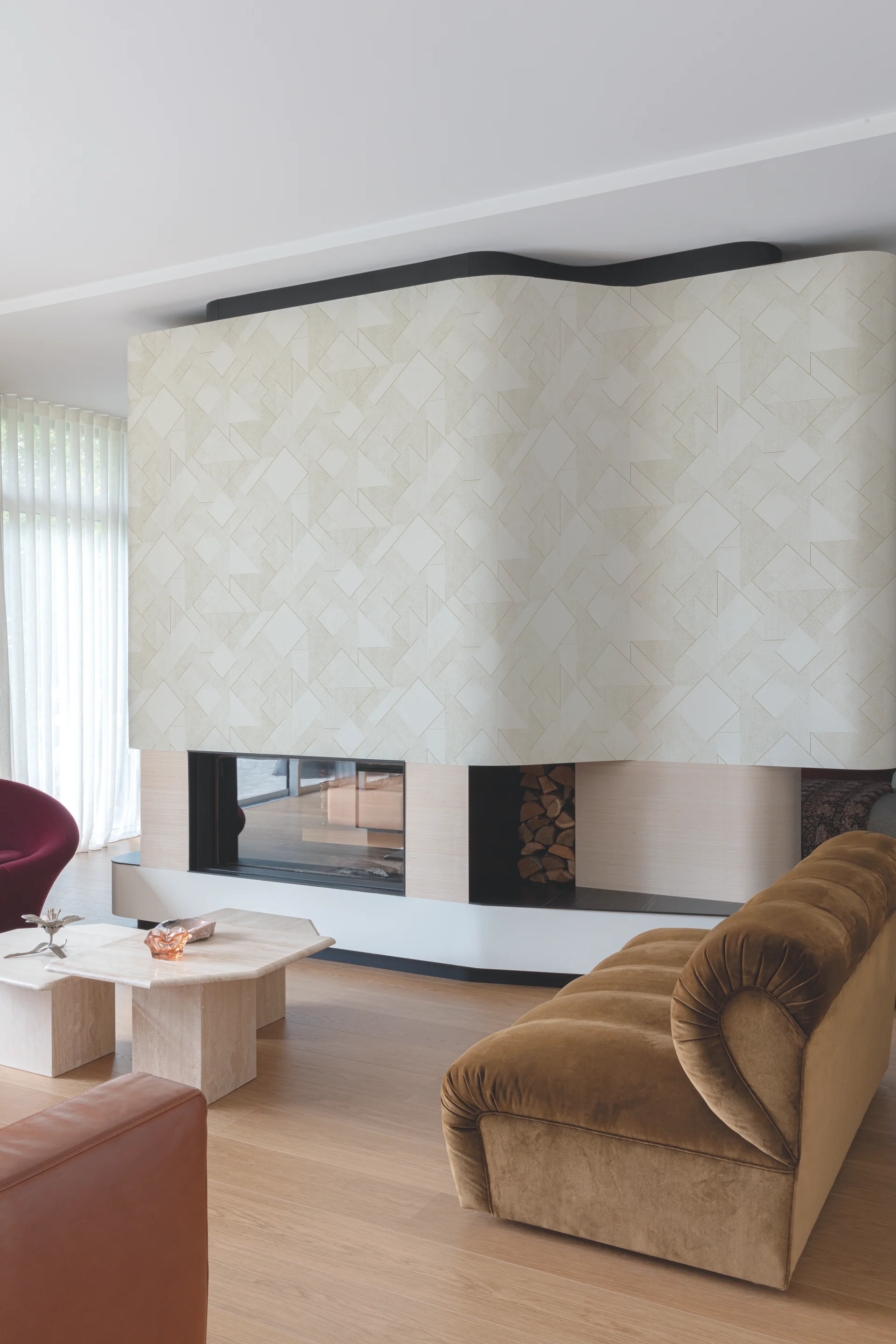 Vliestapete Geometrisch Creme-Gold Grandeco Omura A72001