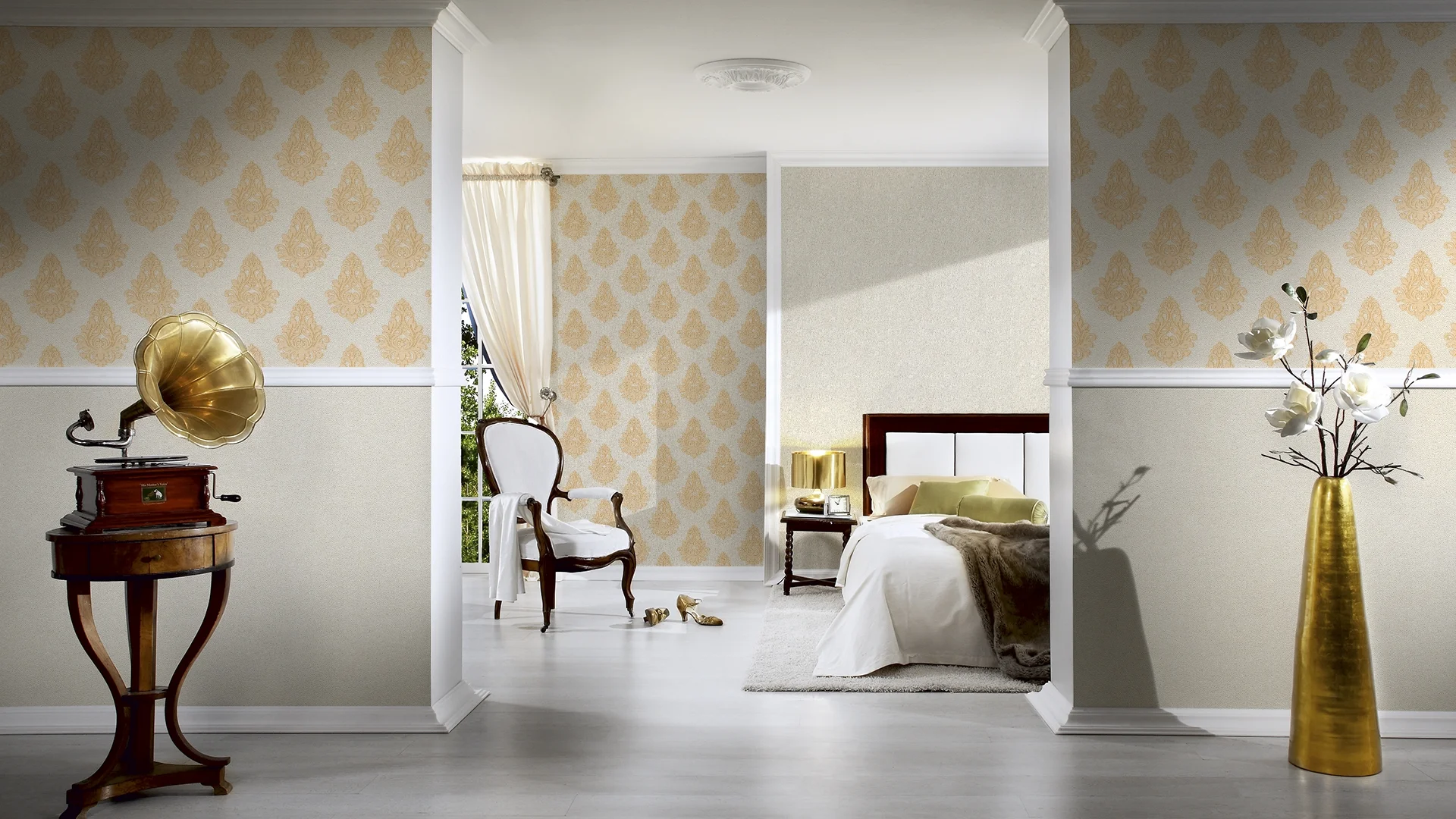 Architects Paper Nobile, Barock Tapete, creme, gold 959811