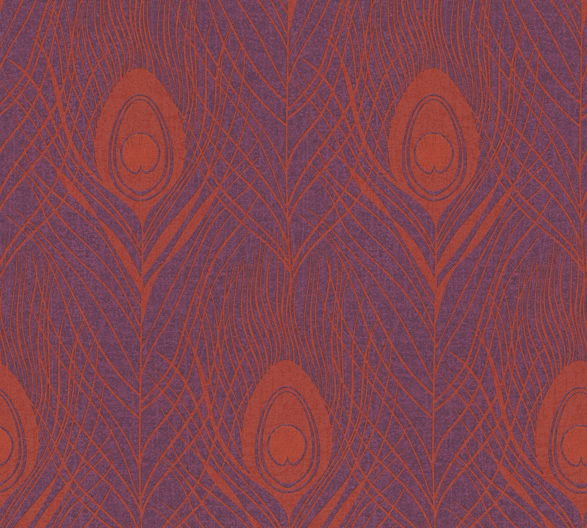 Architects Paper Absolutely Chic, Tapete mit Federn, rot, lila 369715 Dekorbild