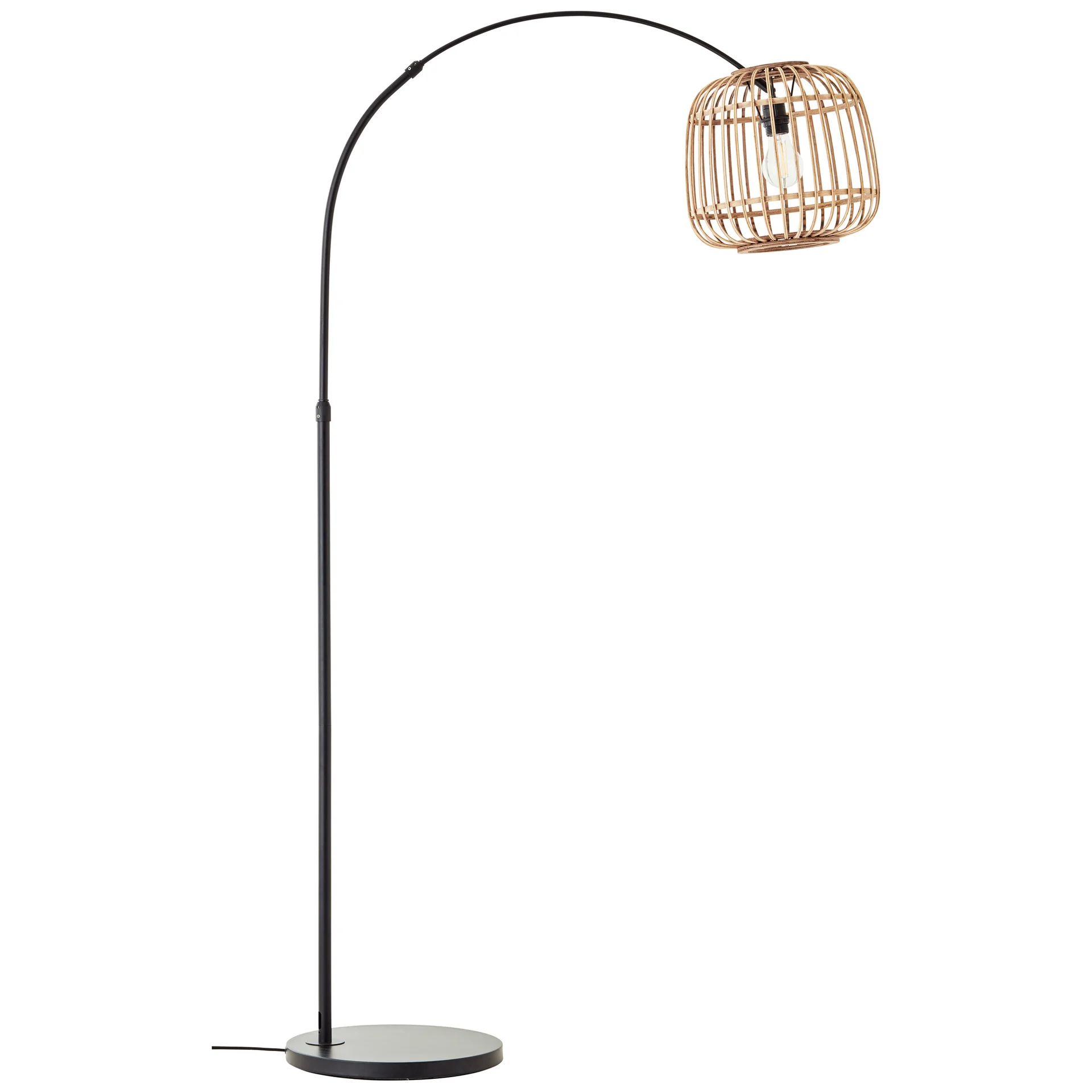Bogenstandleuchte Lucas - Rattan Braun