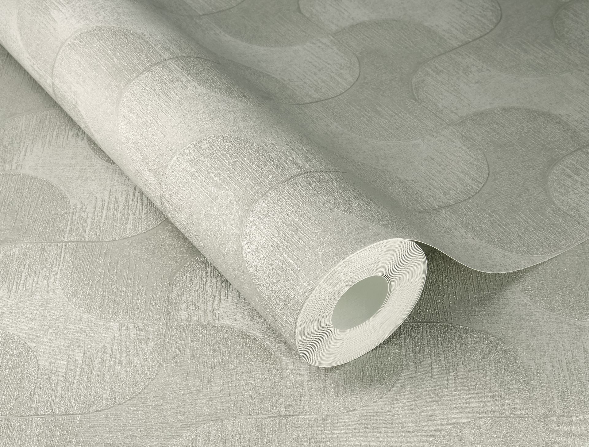 Vliestapete Wellen grau-platingrau 608144