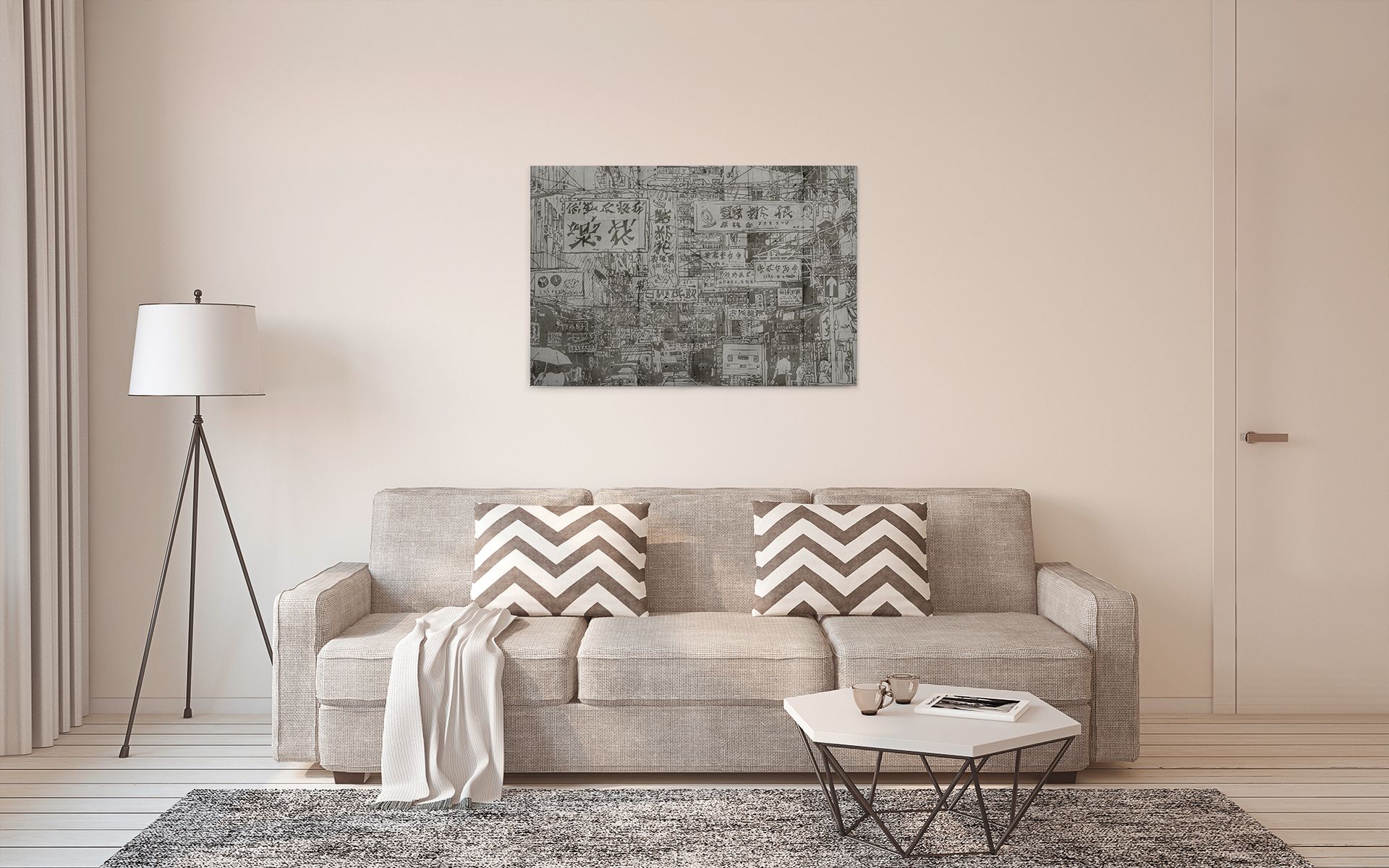 Leinwandbild Stadtszene, grau, 90x60 cm DD120437