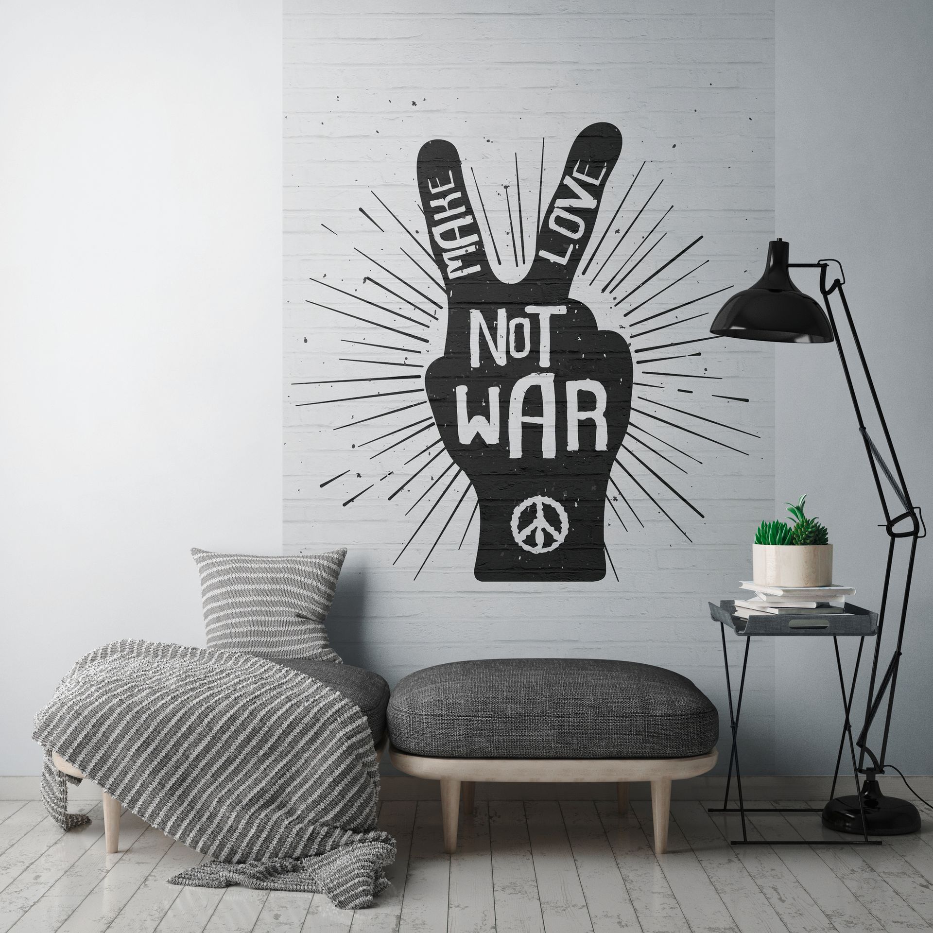 Fototapete Steinwand mit Schriftzug in Weiß ➤ 1,59x2,80 m Dekorbild