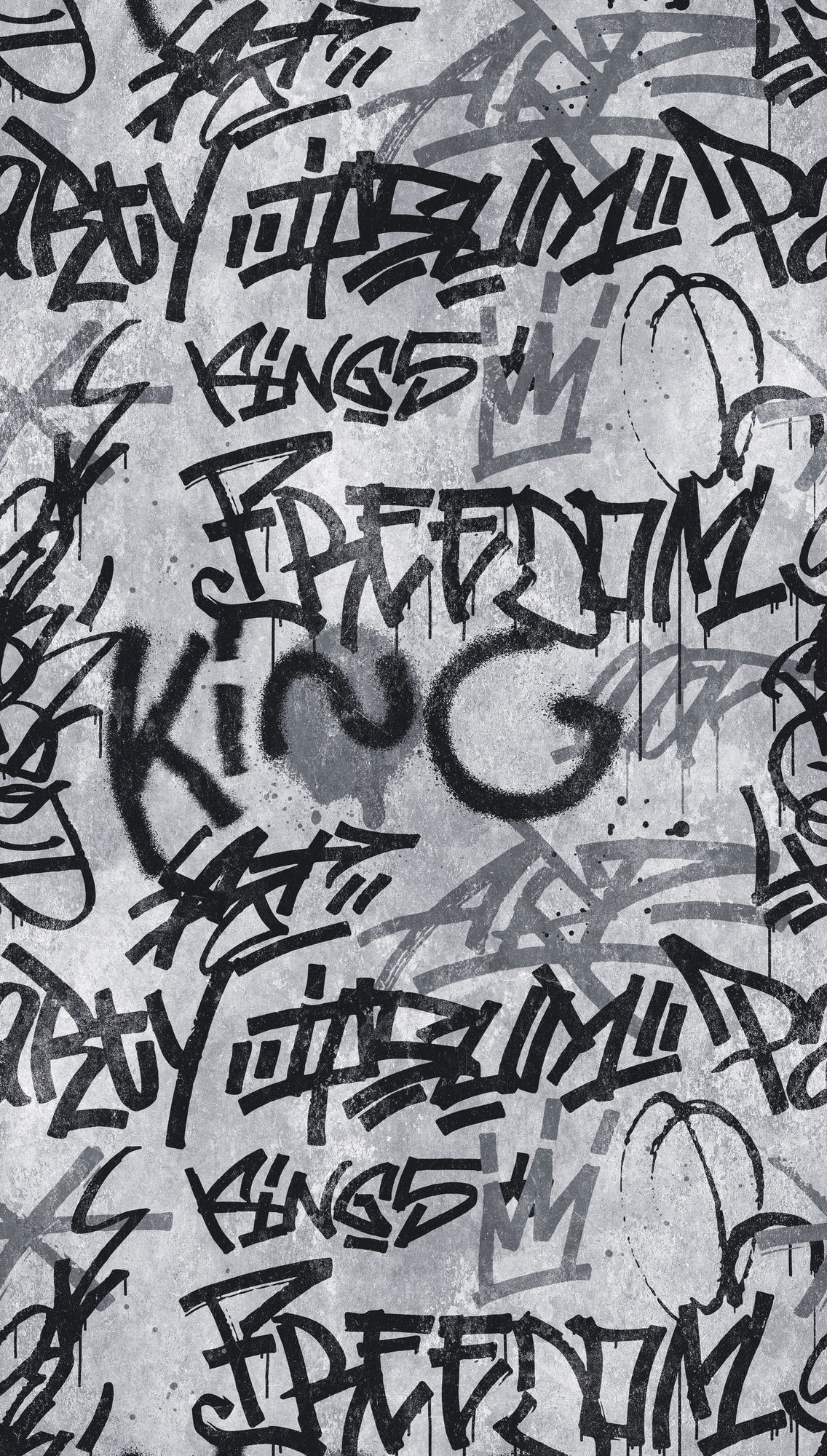 Livingwalls The Wall, Graffiti Tapete, grau, schwarz 382511