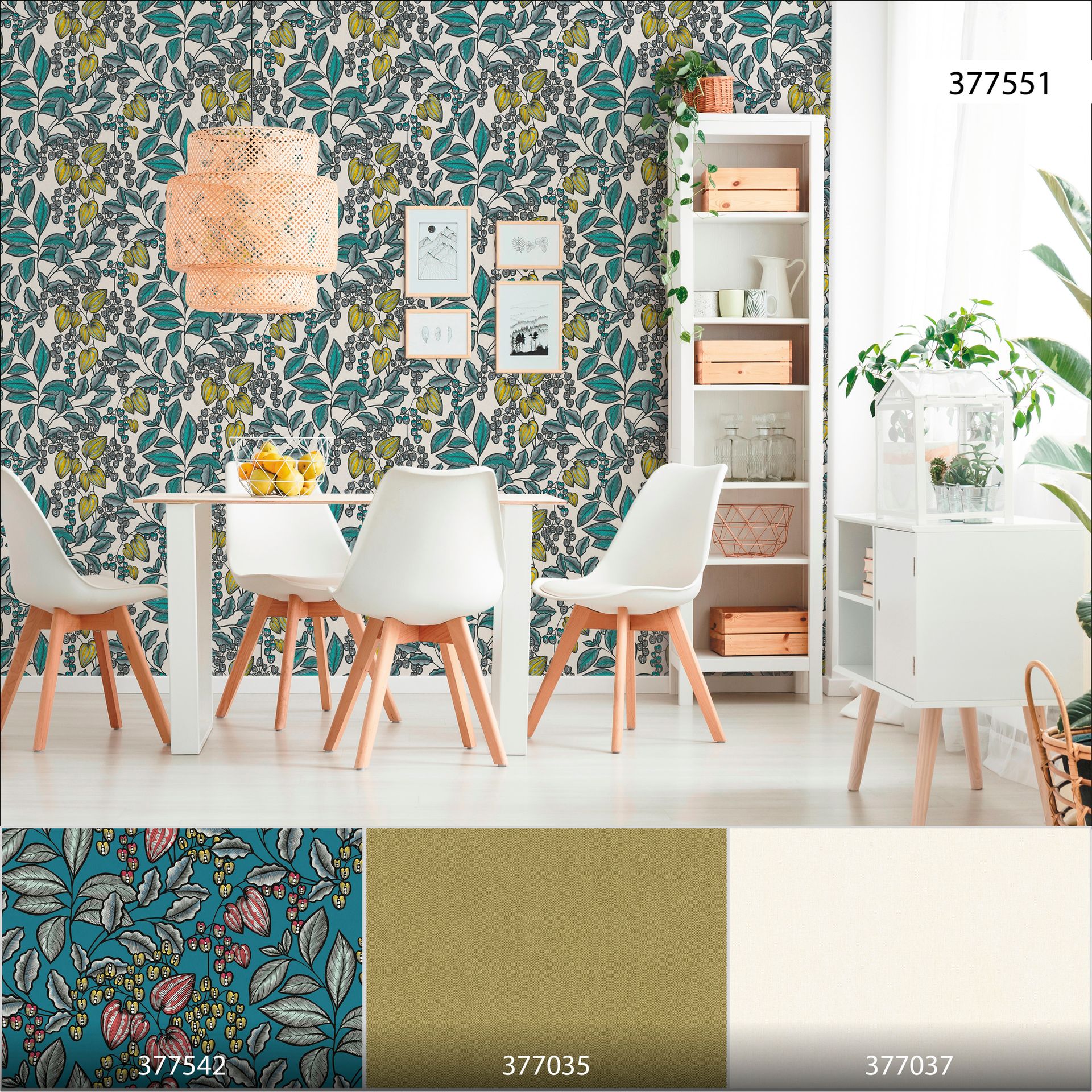 Architects Paper Floral Impression, Florale Tapete, blau, weiß 377551