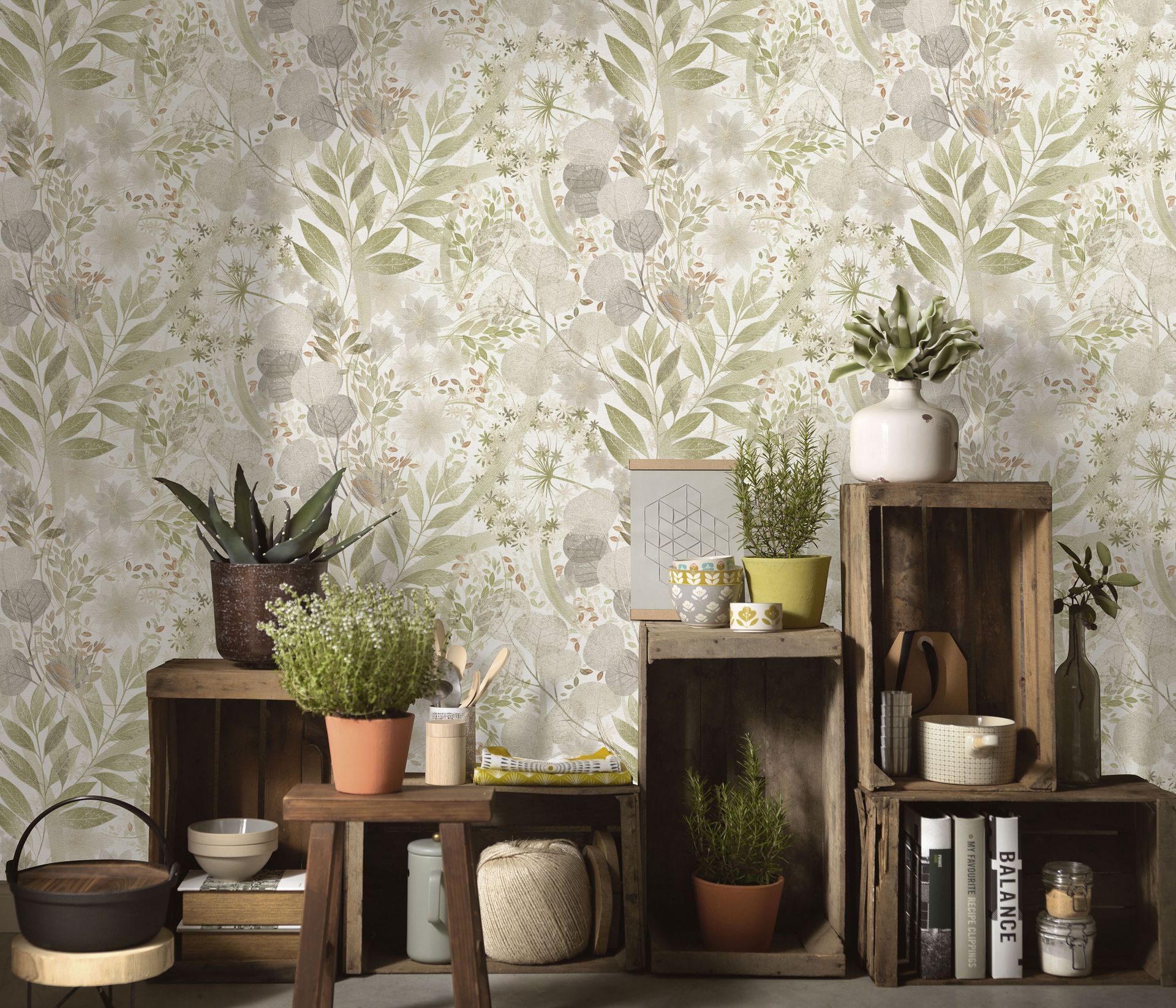 Strukturtapete botanisch beige Erismann 1050635