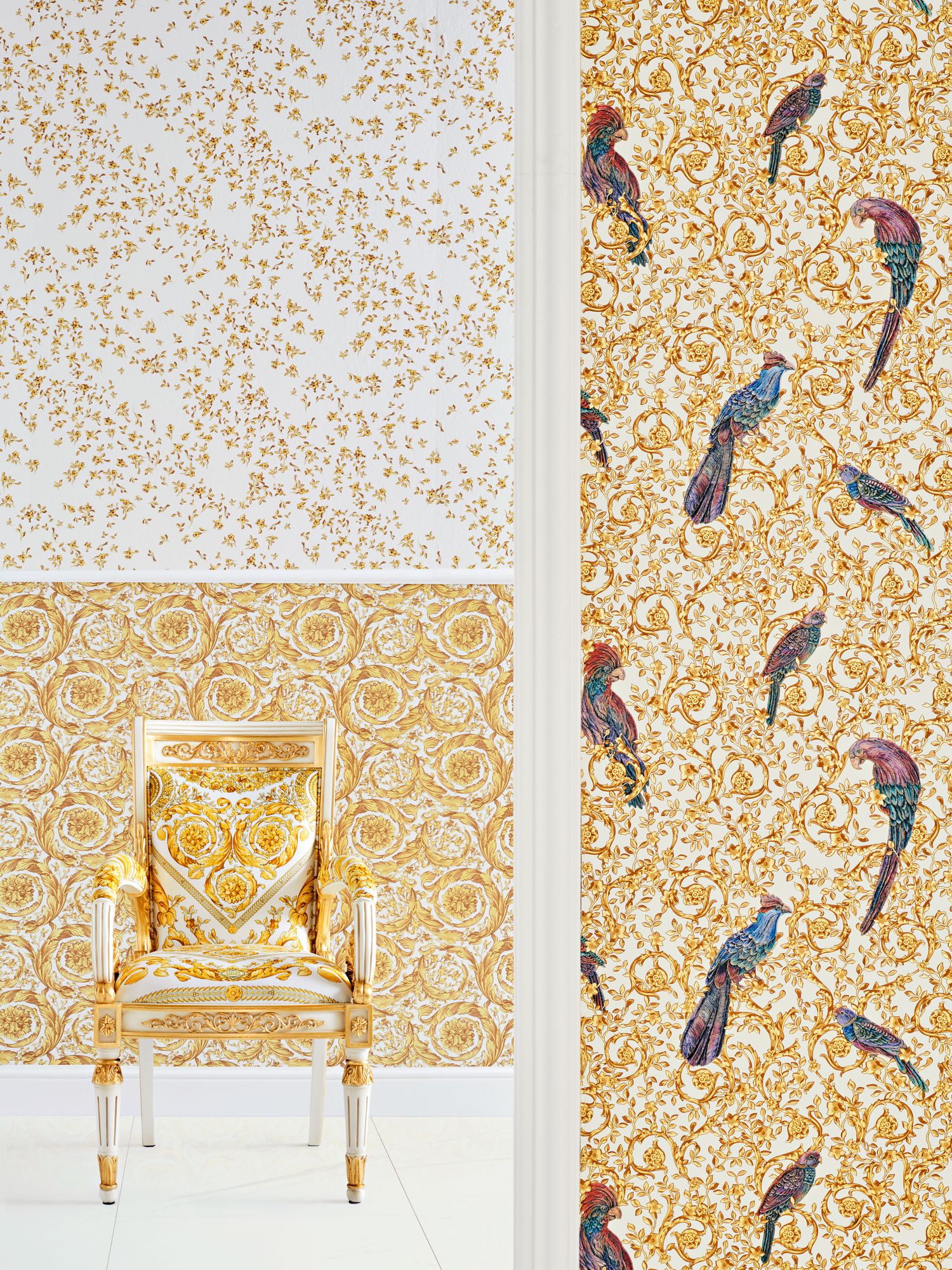 Raumbild 6 Versace wallpaper Versace 4, Barock Tapete, gold, gelb 366925