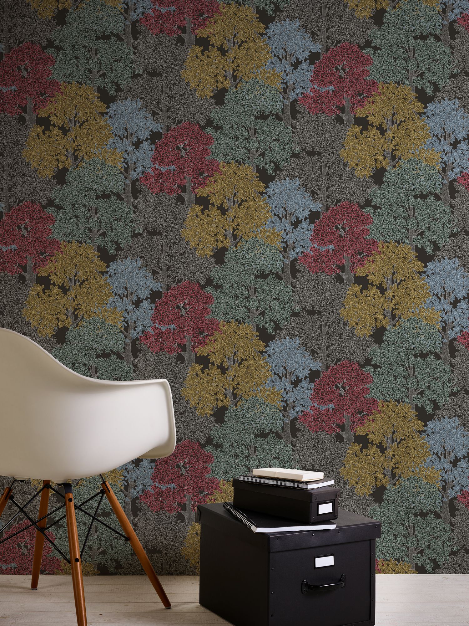 Architects Paper Floral Impression, Waldtapete, braun, schwarz 377532