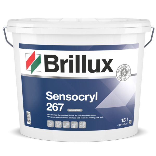 Brillux Sensocryl 267 weiß, seidenmatt 15 l